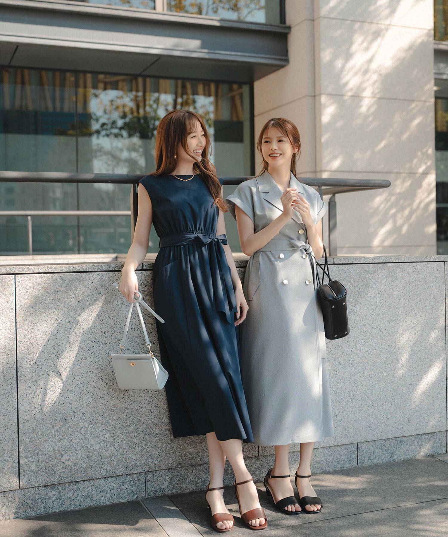  「〈ちょうど、いい服〉夏のお出かけ、るんるんワンピース」|ワンピース|ネイビー