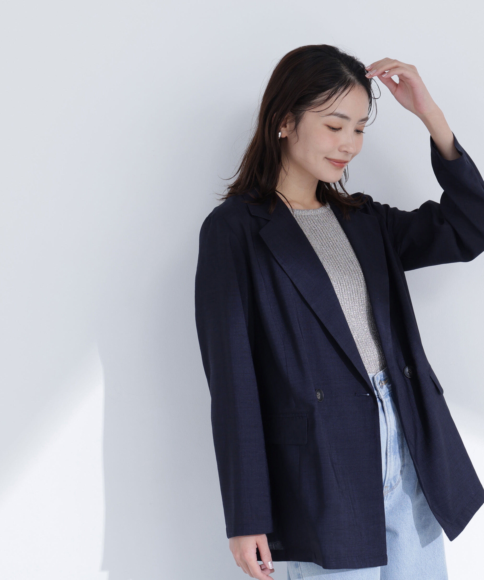  「〈ちょうど、いい服〉迷った朝のエブリデイジャケット」|ブルゾン・スタジャン|ネイビー
