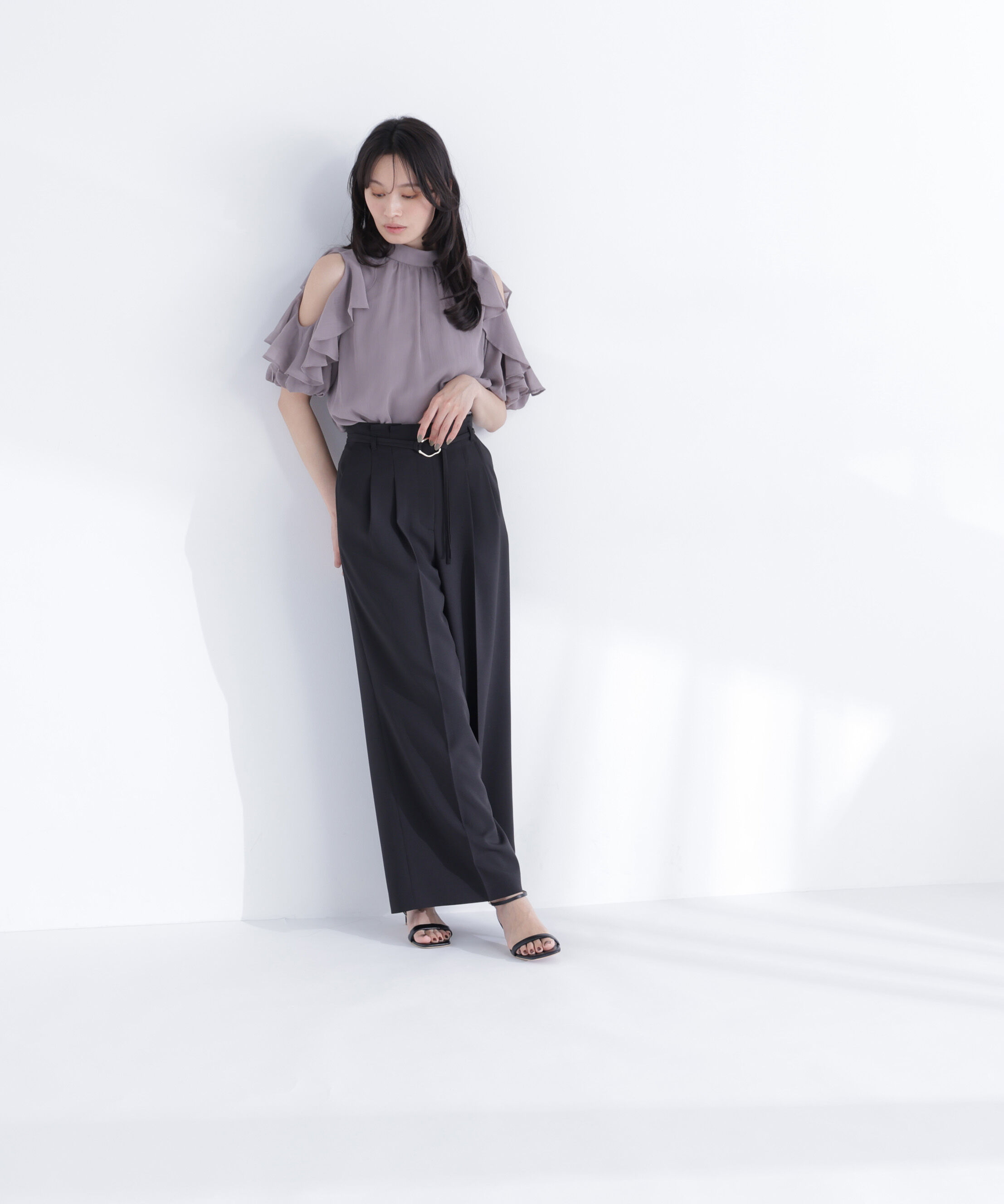  「ダブルベルトワイドパンツ」|その他|