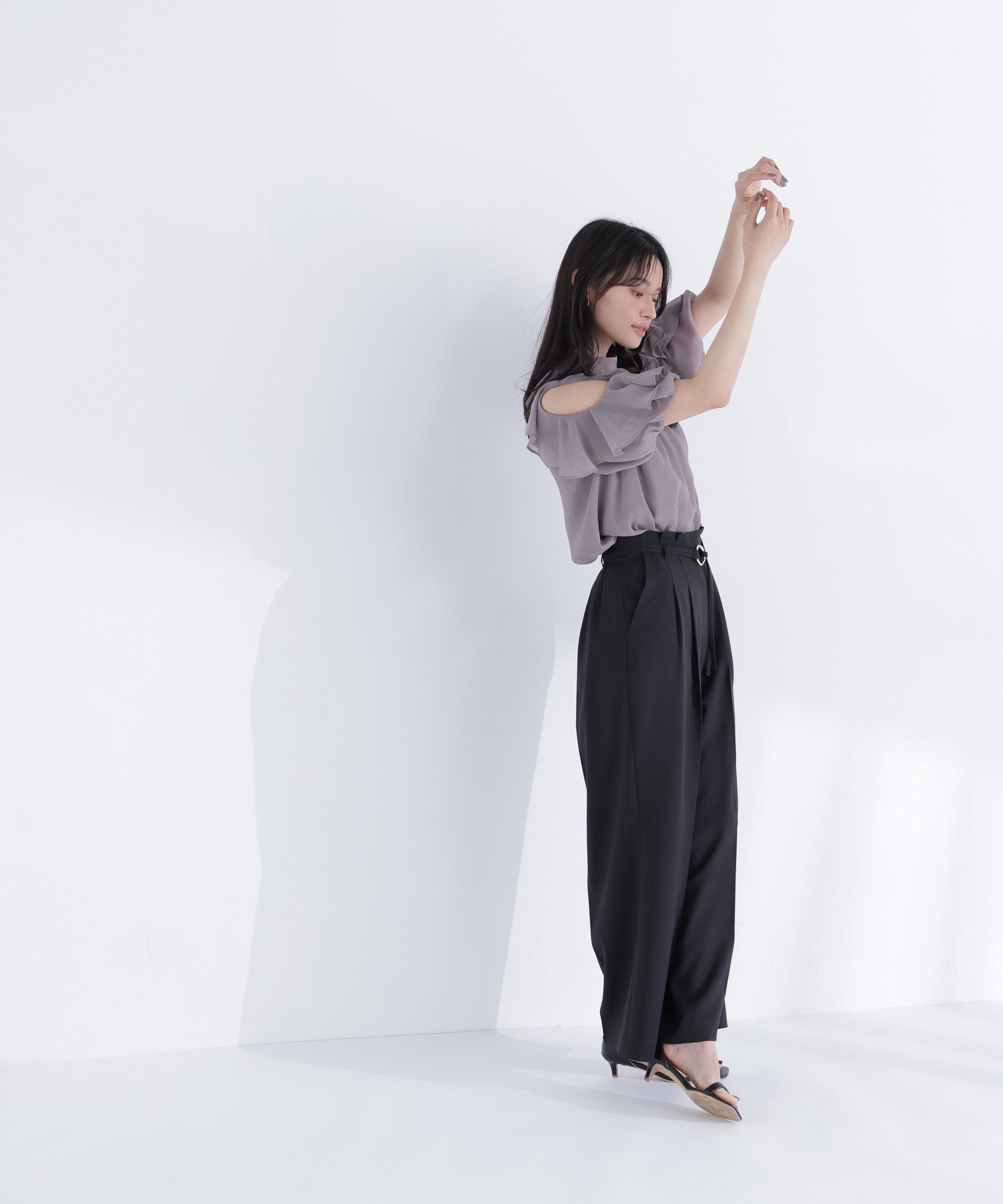  「ダブルベルトワイドパンツ」|その他|