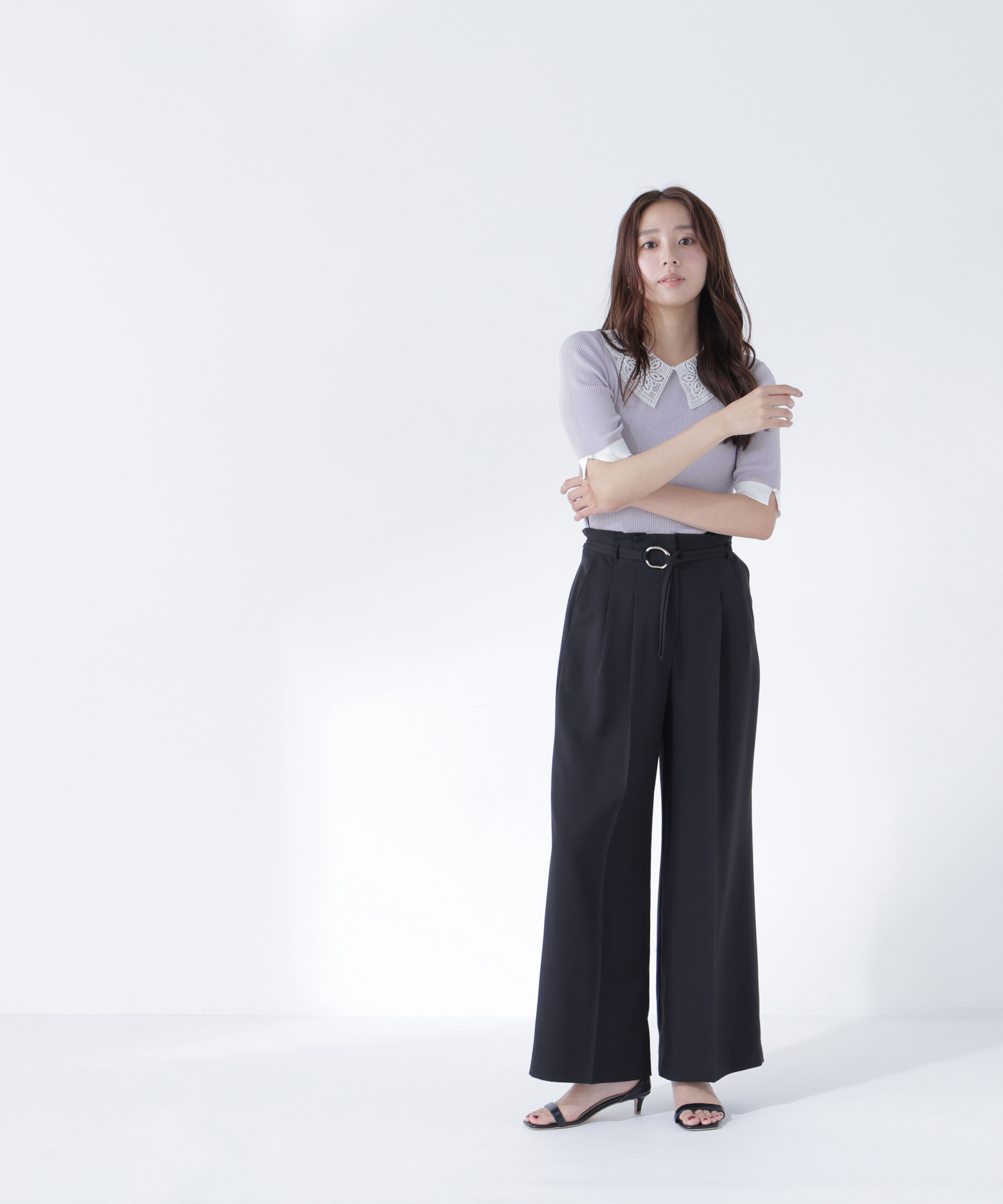  「ダブルベルトワイドパンツ」|その他|