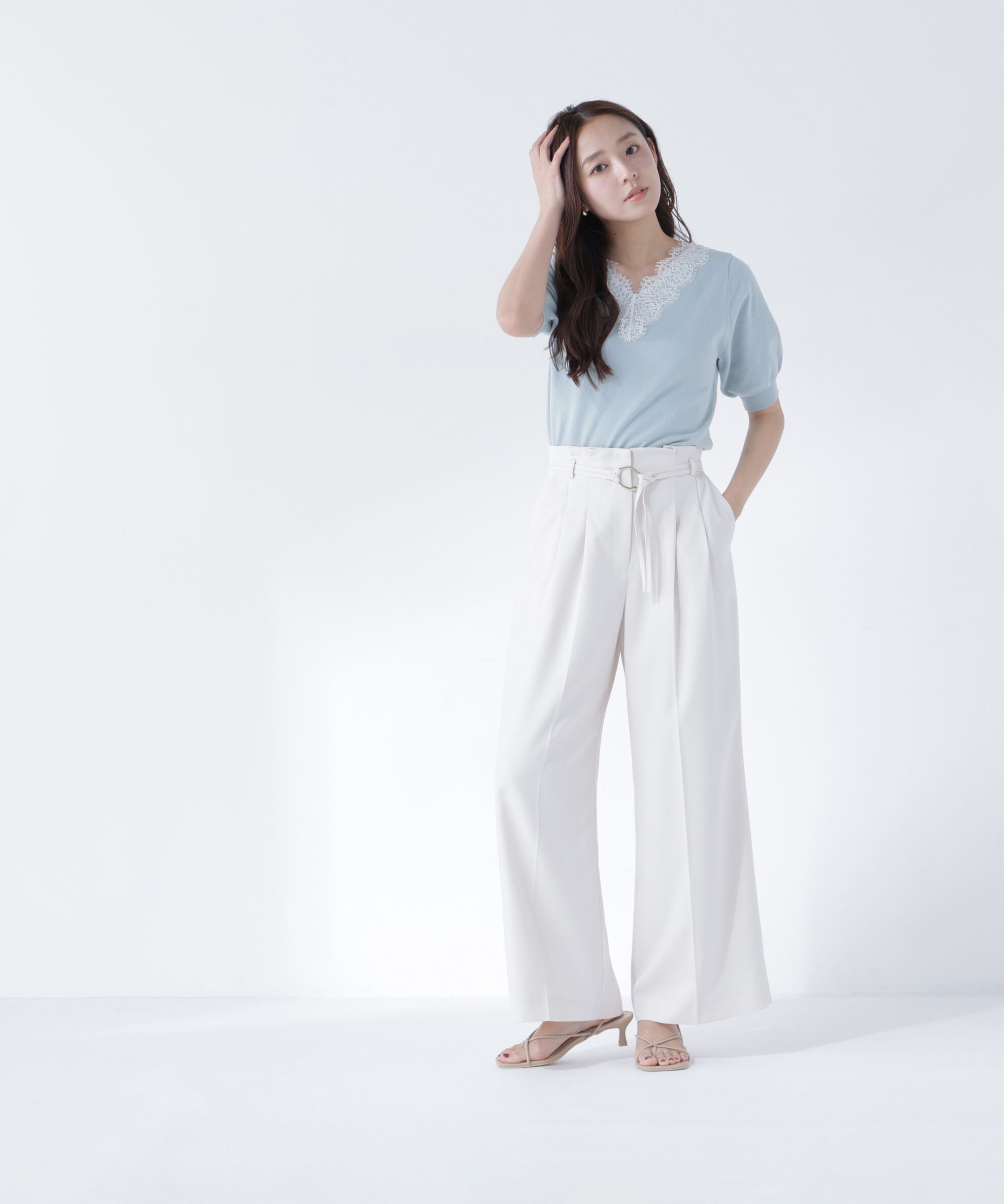  「ダブルベルトワイドパンツ」|その他|