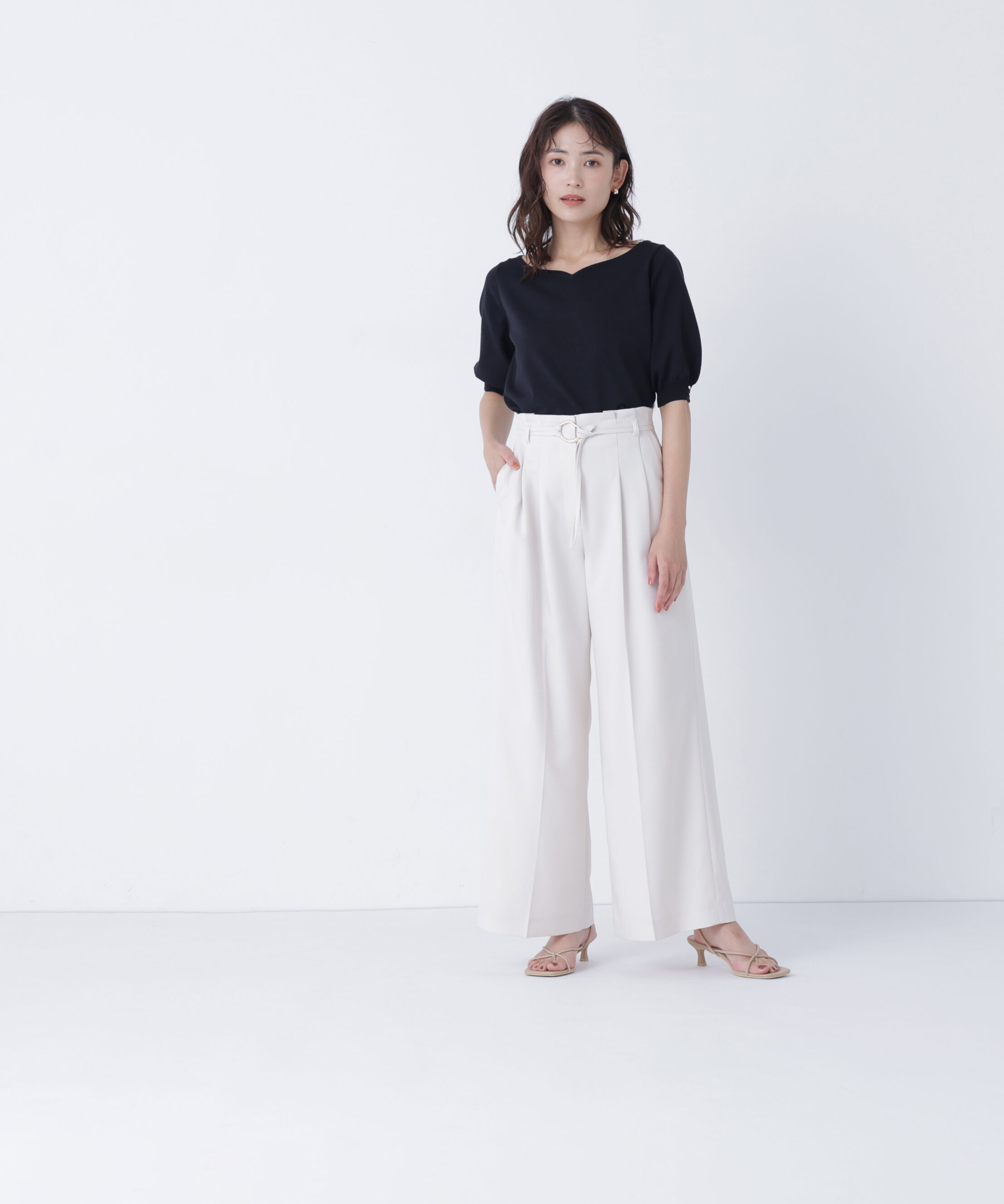  「ダブルベルトワイドパンツ」|その他|