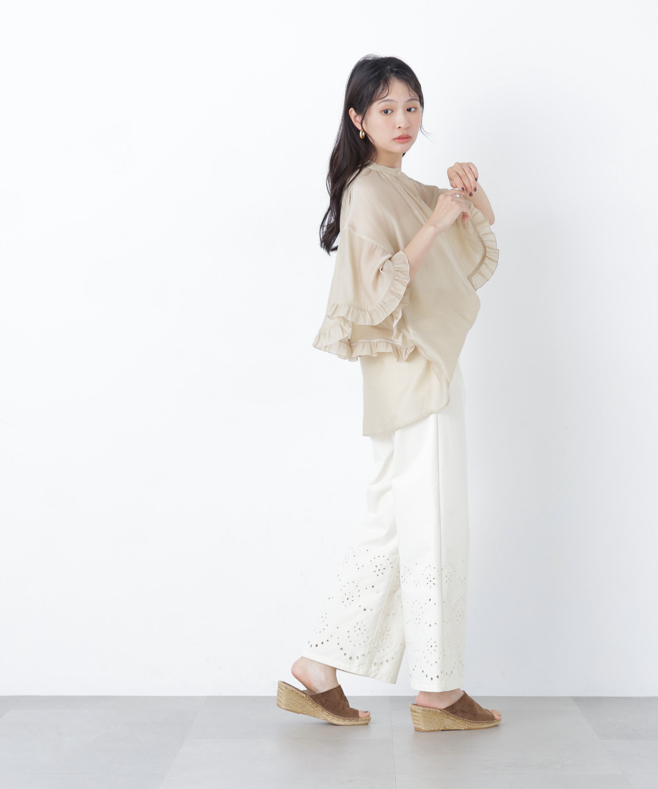  「エンブロイダリーツイルパンツ」|その他|