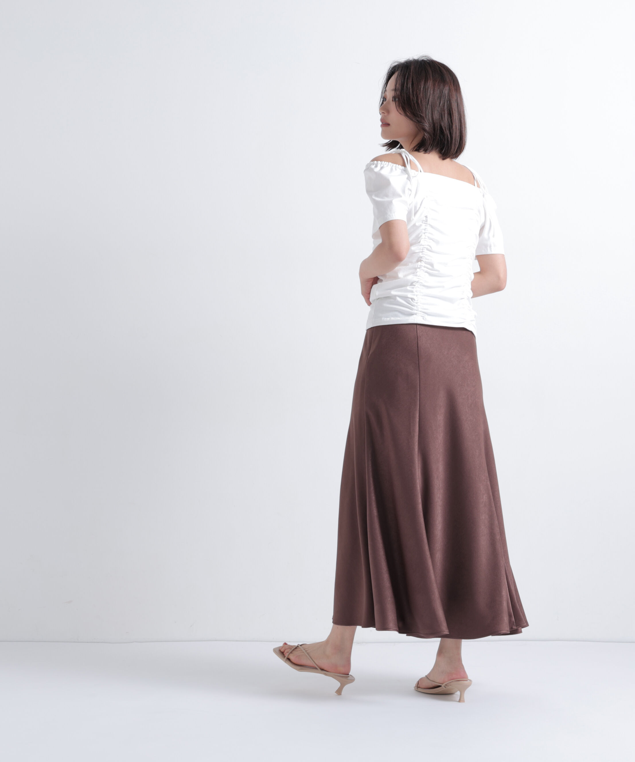  「ショルダーリボンドロストカットソー」|Tシャツ・カットソー|