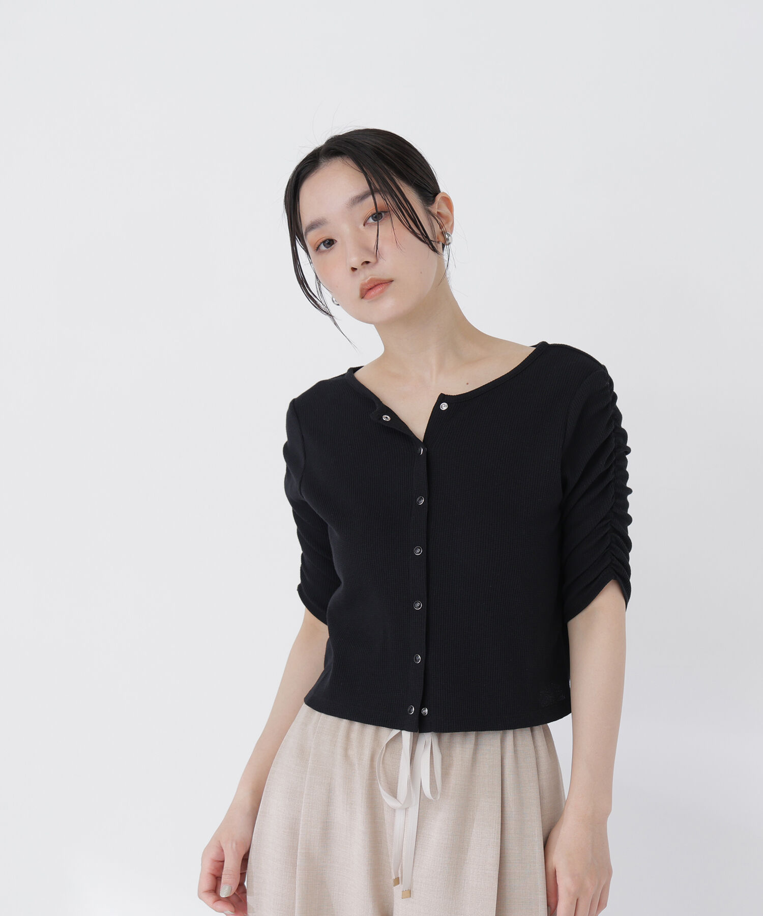  「前後２ＷＡＹカーディガン」|Tシャツ・カットソー|ブラック ムジ