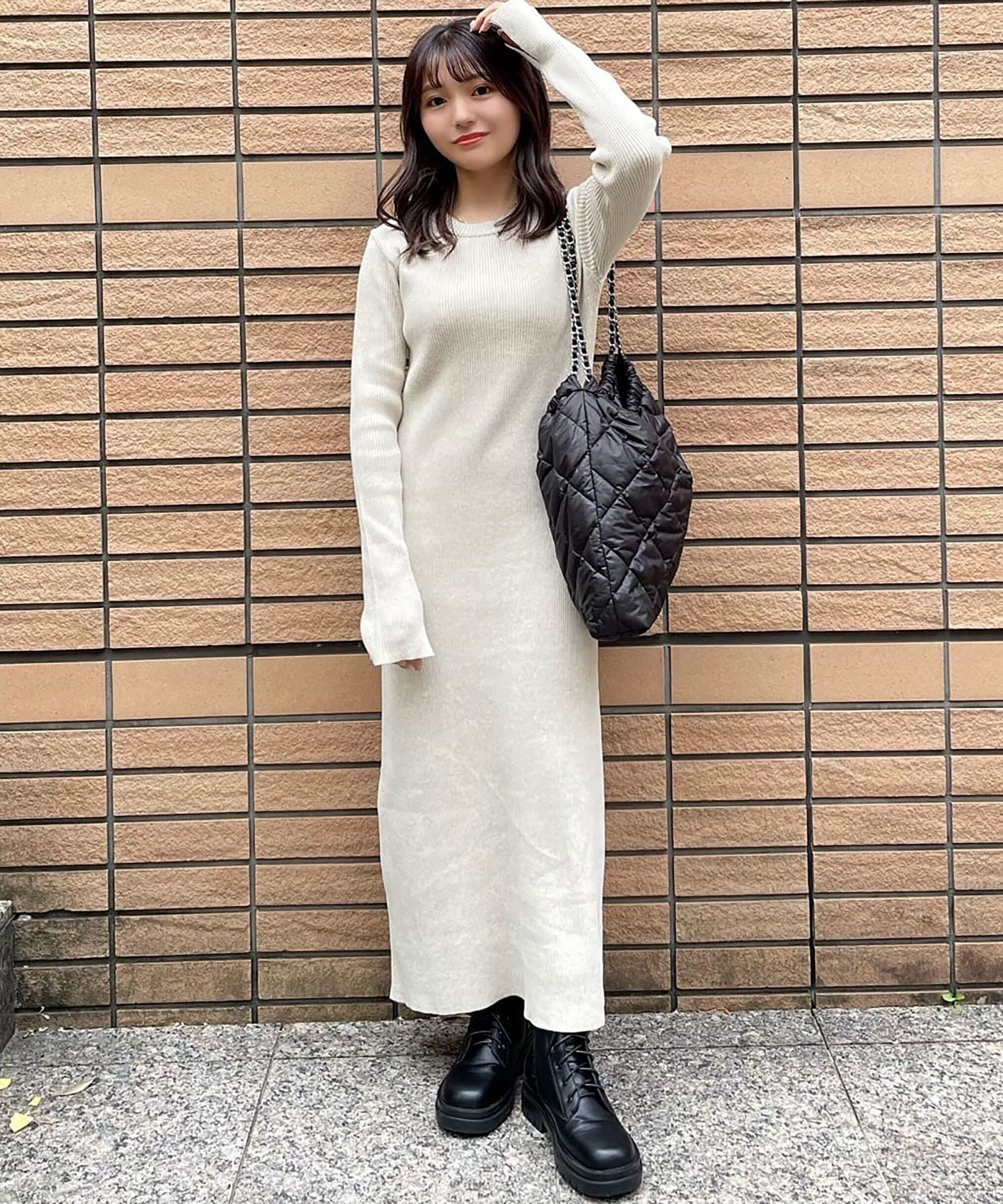  「リブニットロングワンピース」|ワンピース|