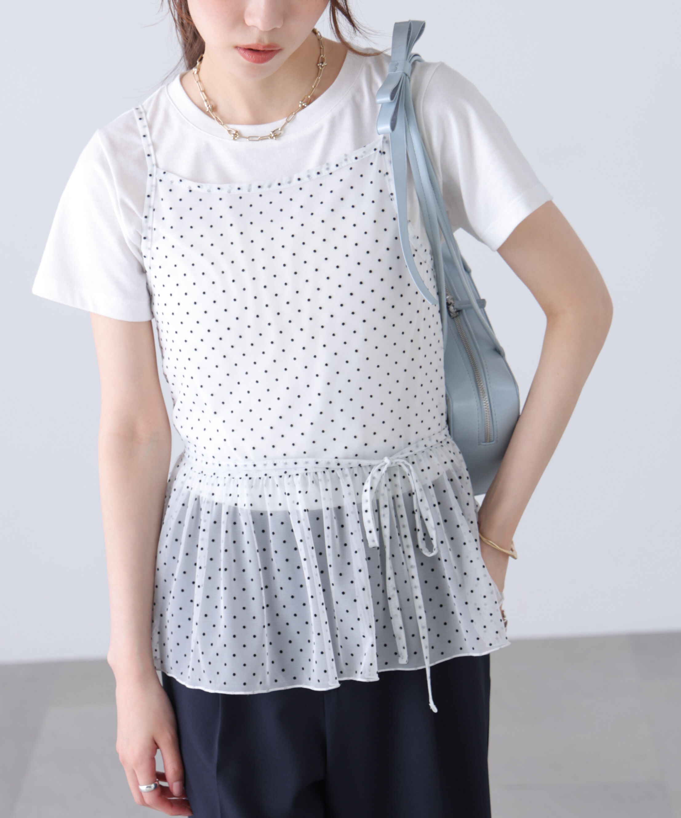  「2WAYシアードットホルターキャミ&times;半袖カットソーセット」|Tシャツ・カットソー|オフ