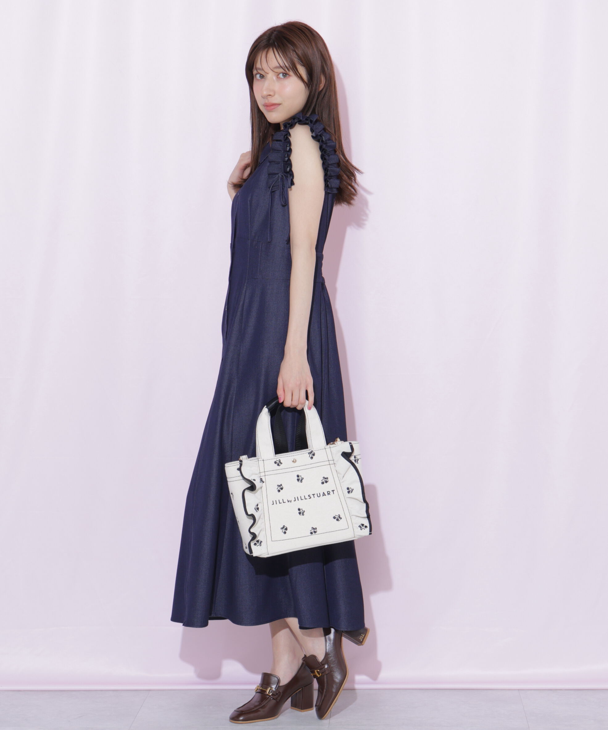  「ショルダーフリルワンピース」|ワンピース|