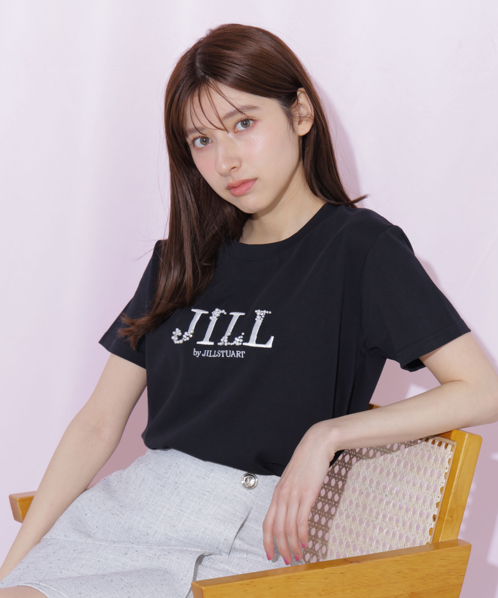  「オーガニックコットンビジューロゴTシャツ」|Tシャツ・カットソー|