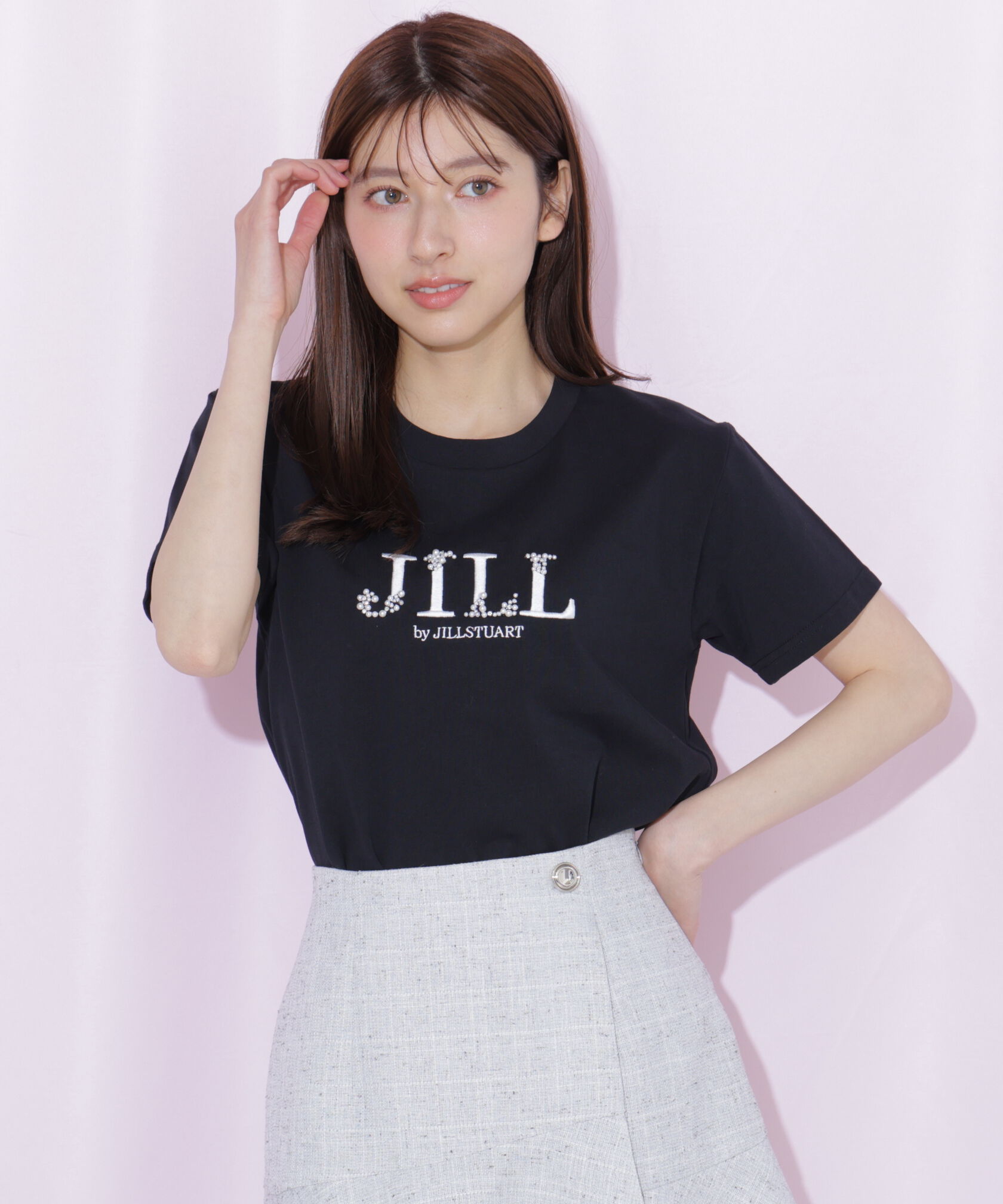  「オーガニックコットンビジューロゴTシャツ」|Tシャツ・カットソー|