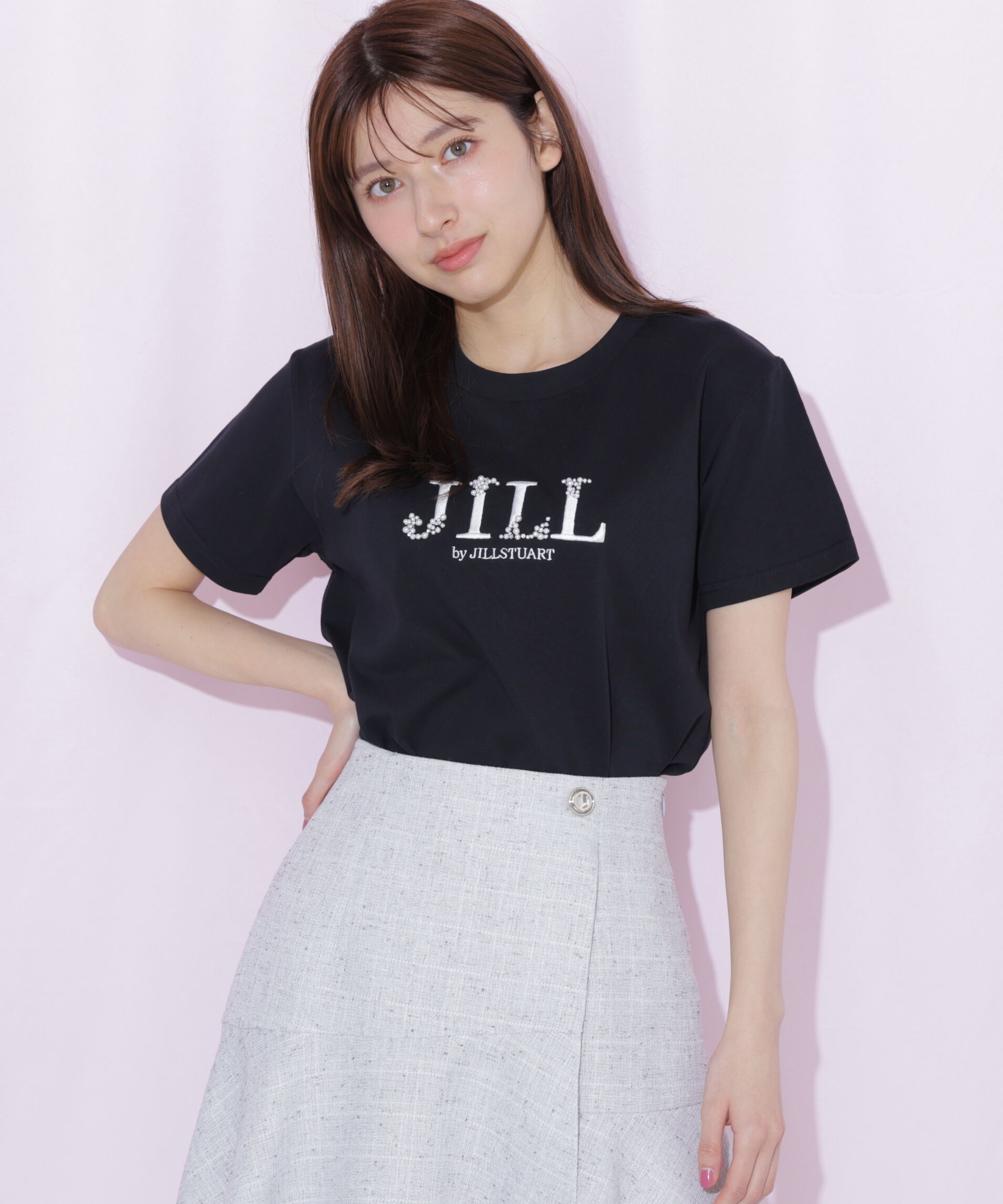  「オーガニックコットンビジューロゴTシャツ」|Tシャツ・カットソー|