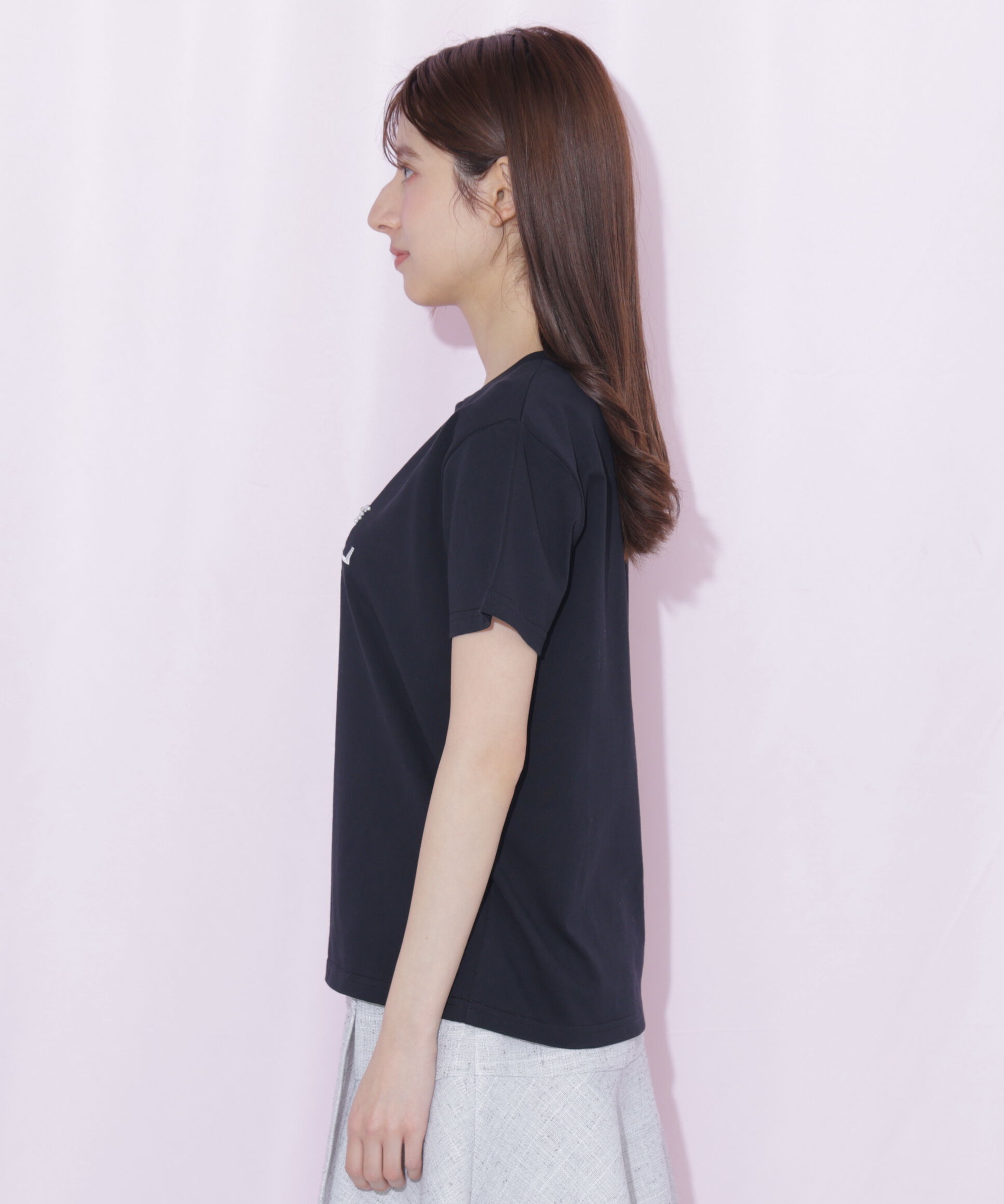  「オーガニックコットンビジューロゴTシャツ」|Tシャツ・カットソー|