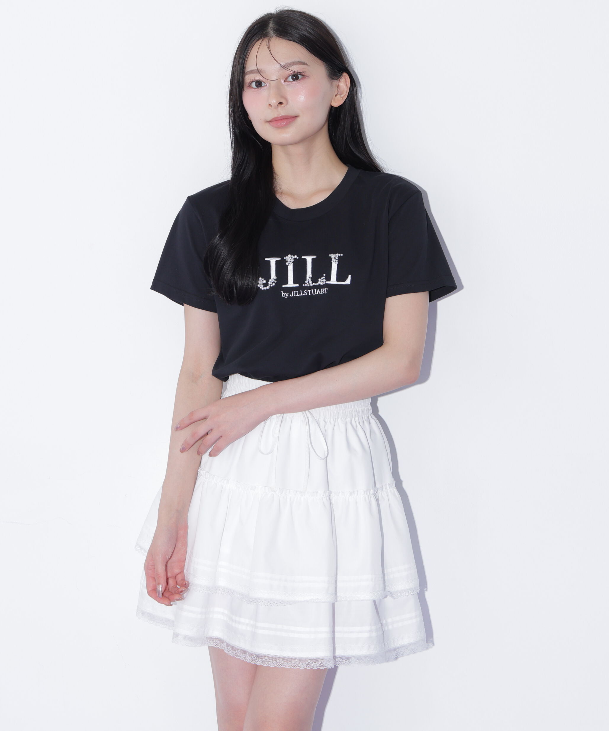  「オーガニックコットンビジューロゴTシャツ」|Tシャツ・カットソー|