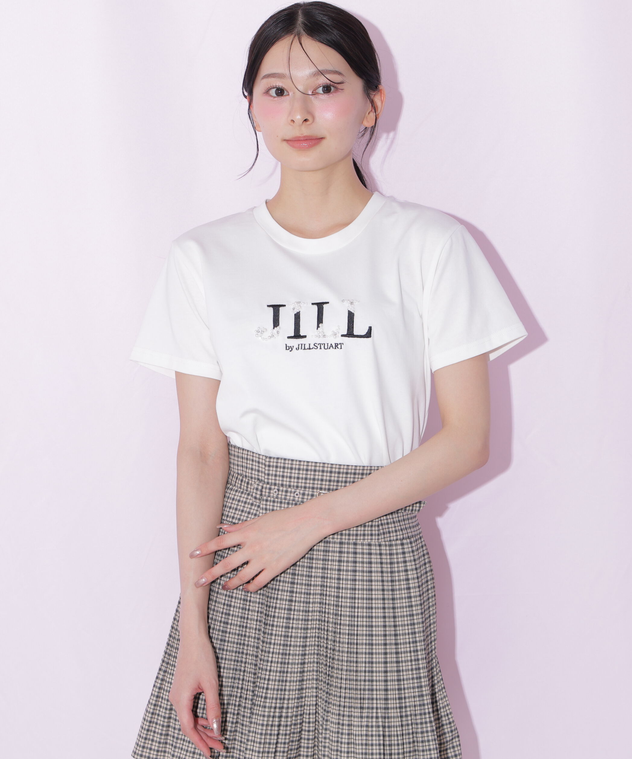  「オーガニックコットンビジューロゴTシャツ」|Tシャツ・カットソー|