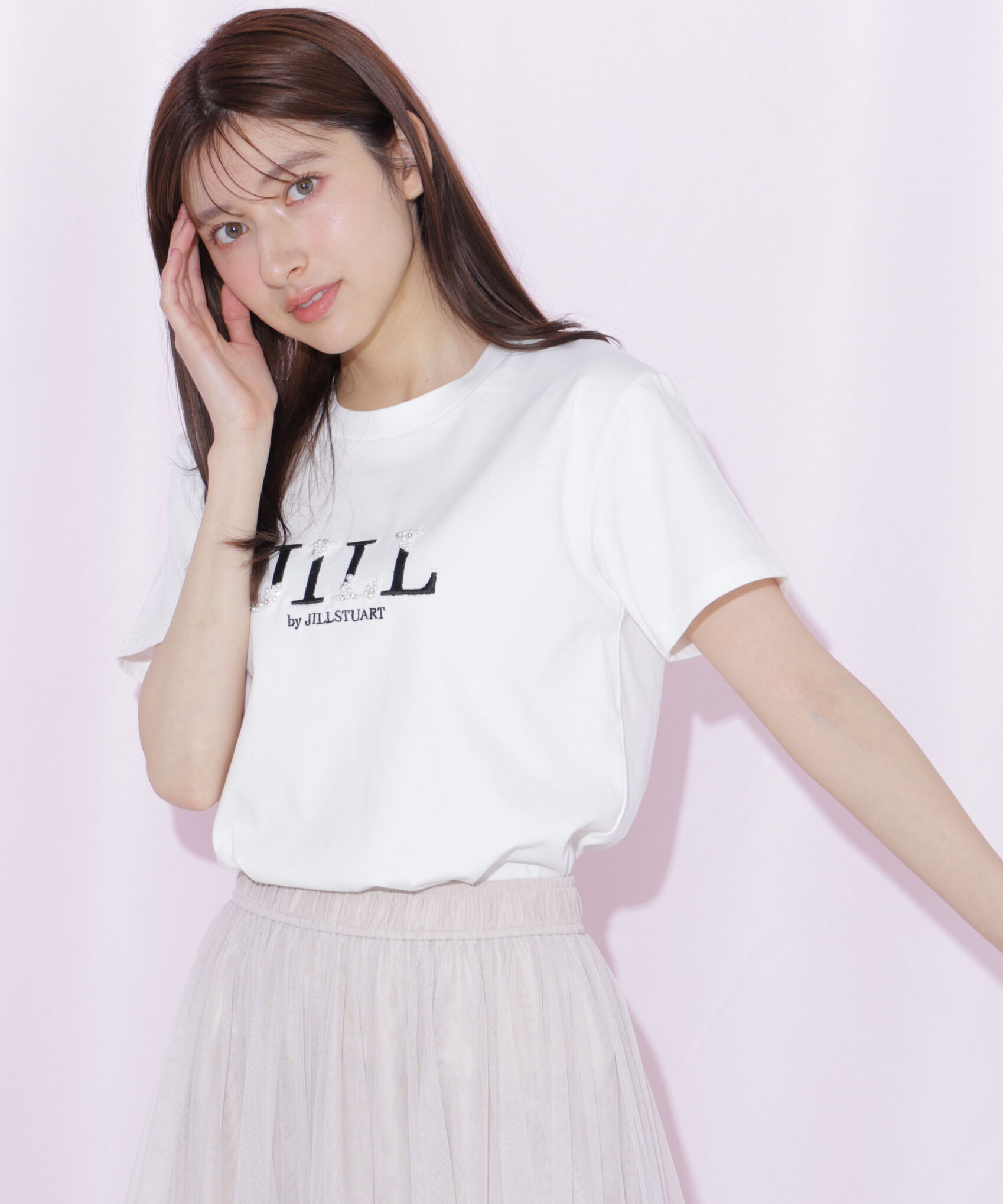  「オーガニックコットンビジューロゴTシャツ」|Tシャツ・カットソー|