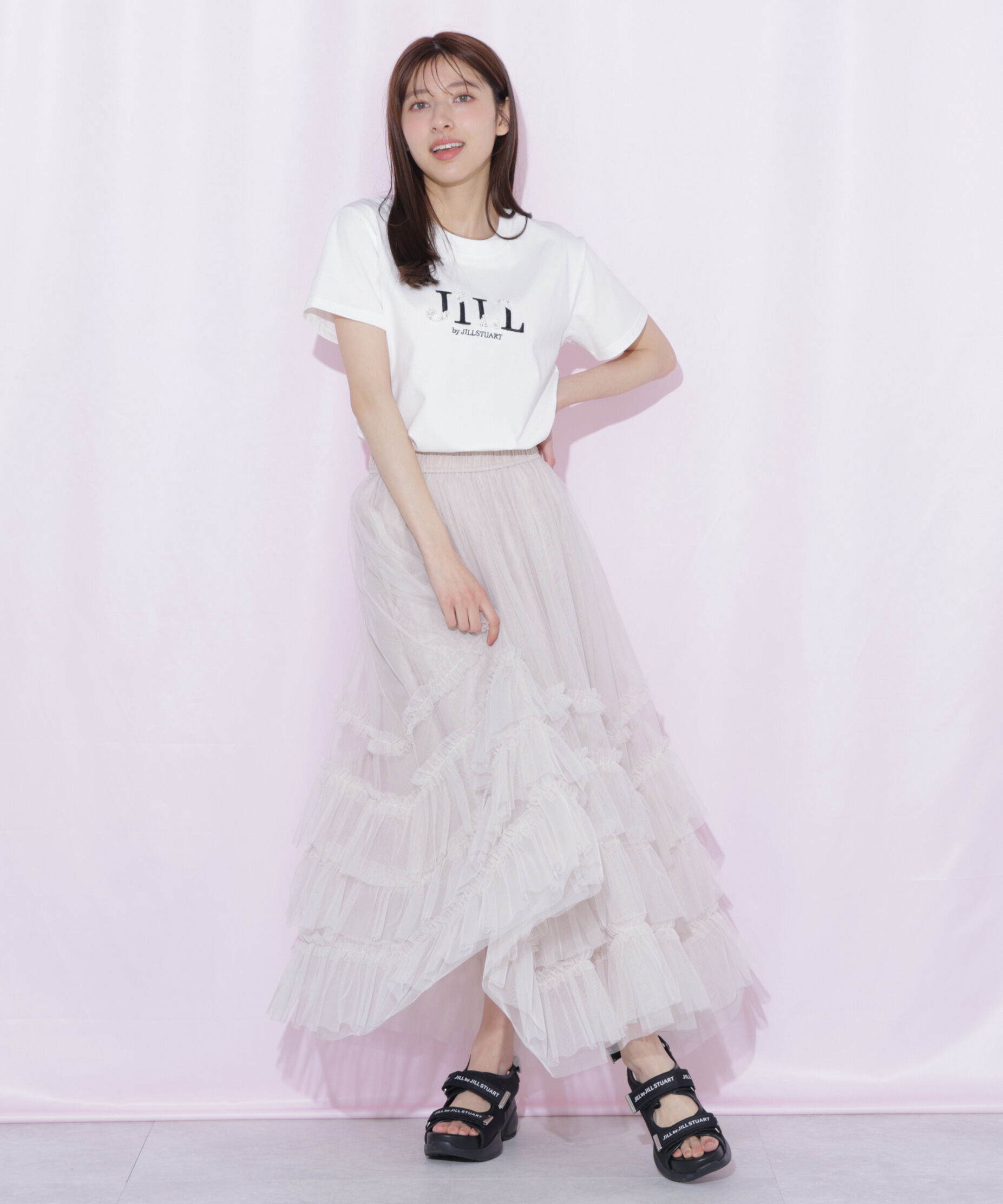  「オーガニックコットンビジューロゴTシャツ」|Tシャツ・カットソー|