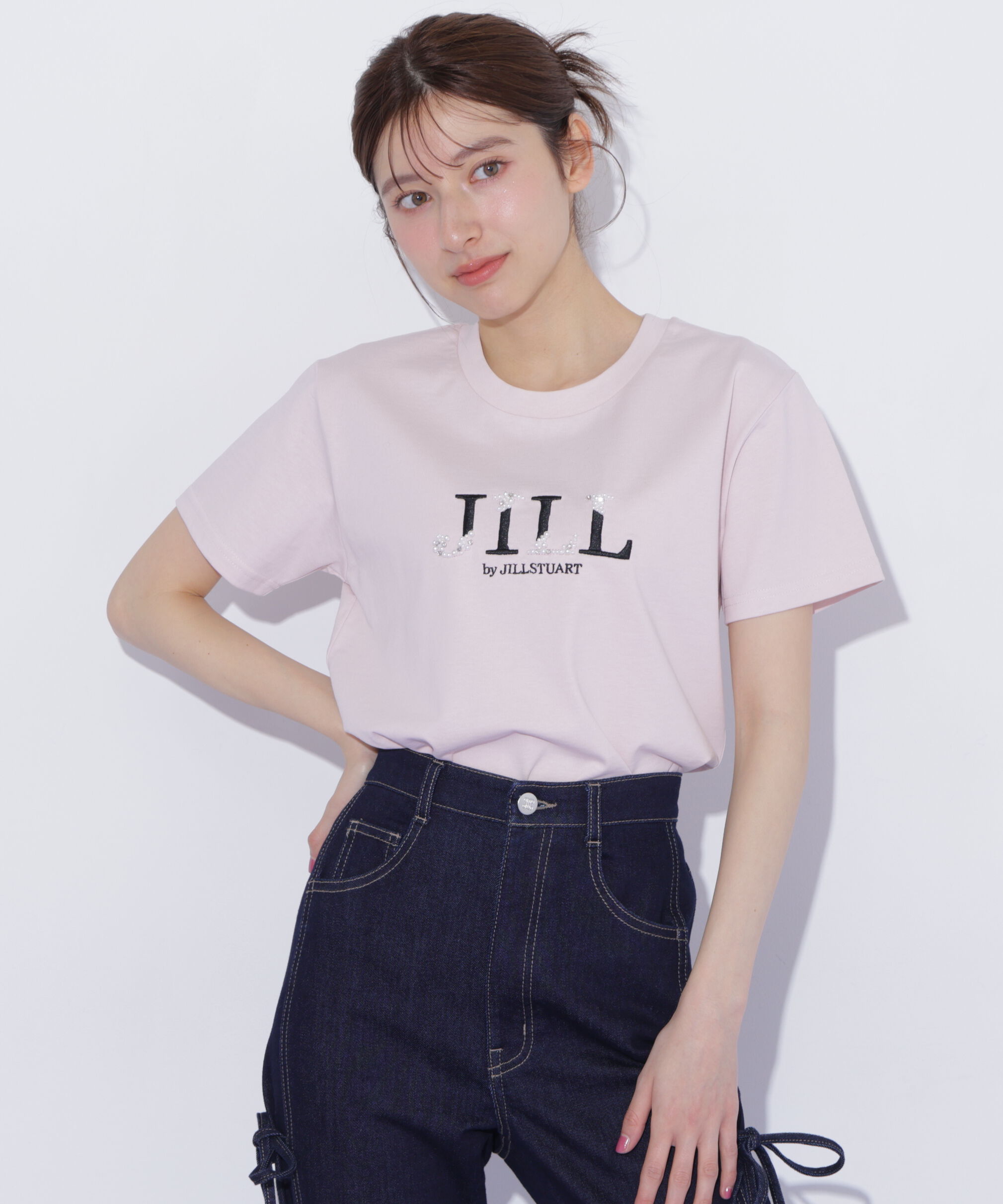  「オーガニックコットンビジューロゴTシャツ」|Tシャツ・カットソー|