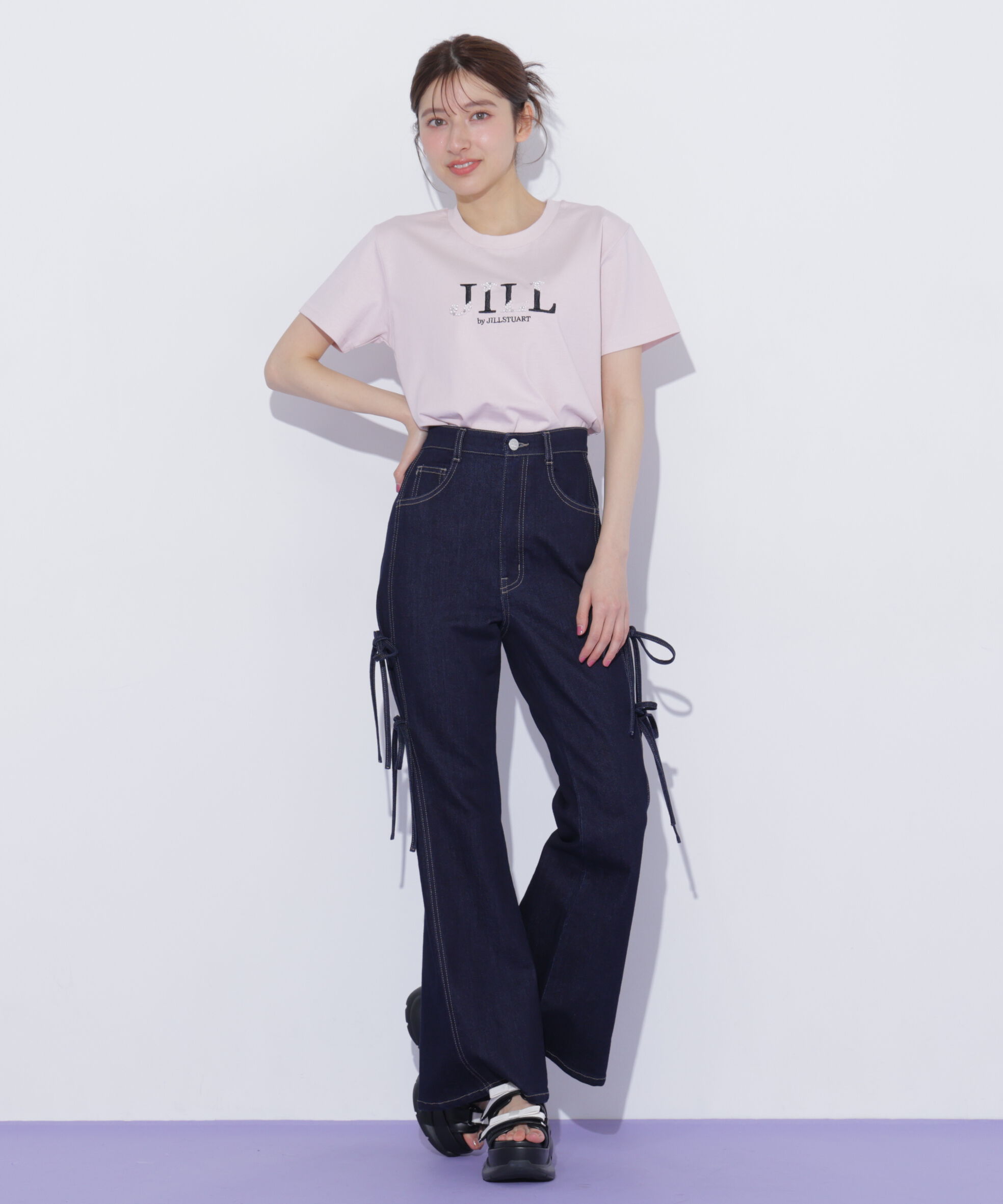  「オーガニックコットンビジューロゴTシャツ」|Tシャツ・カットソー|
