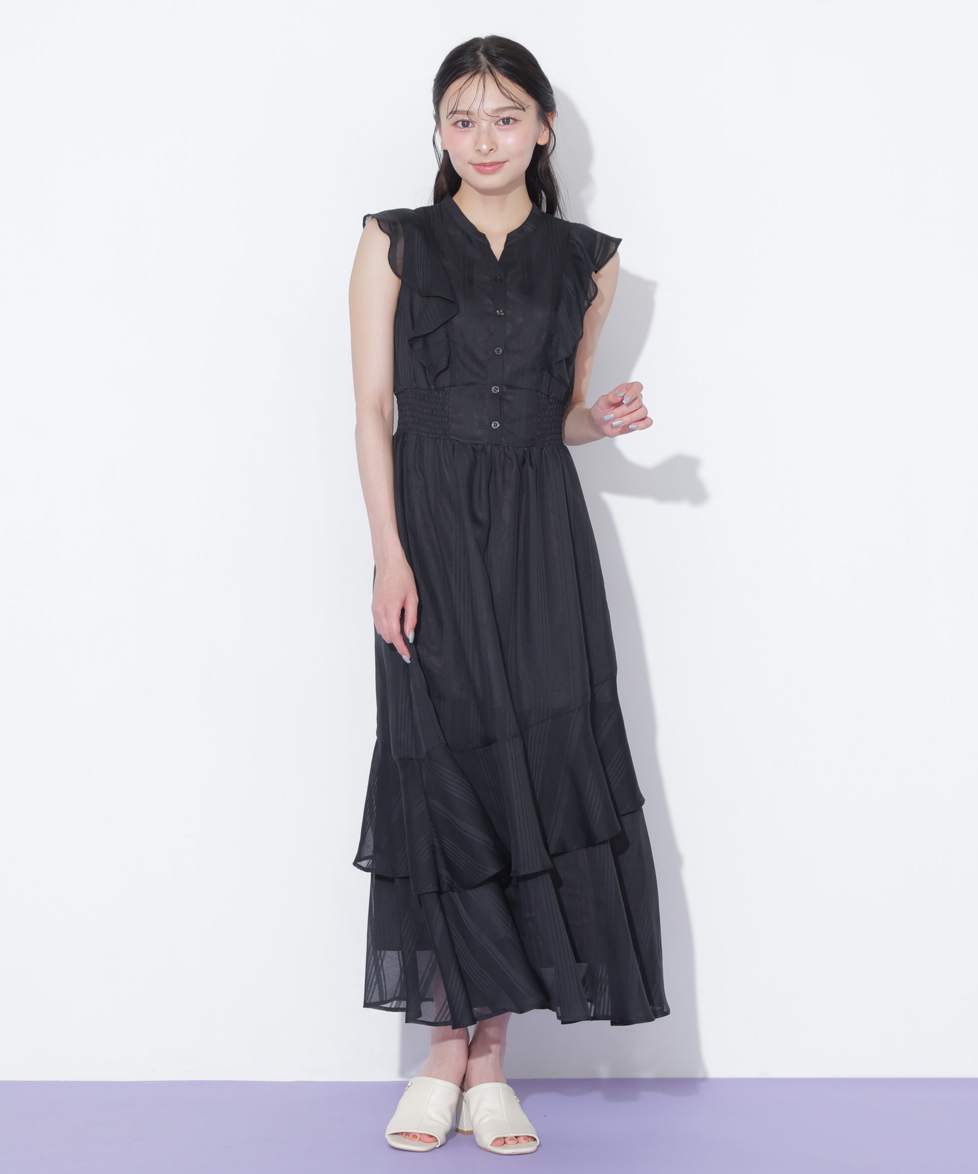  「ランダムティアードシャツワンピース」|ワンピース|