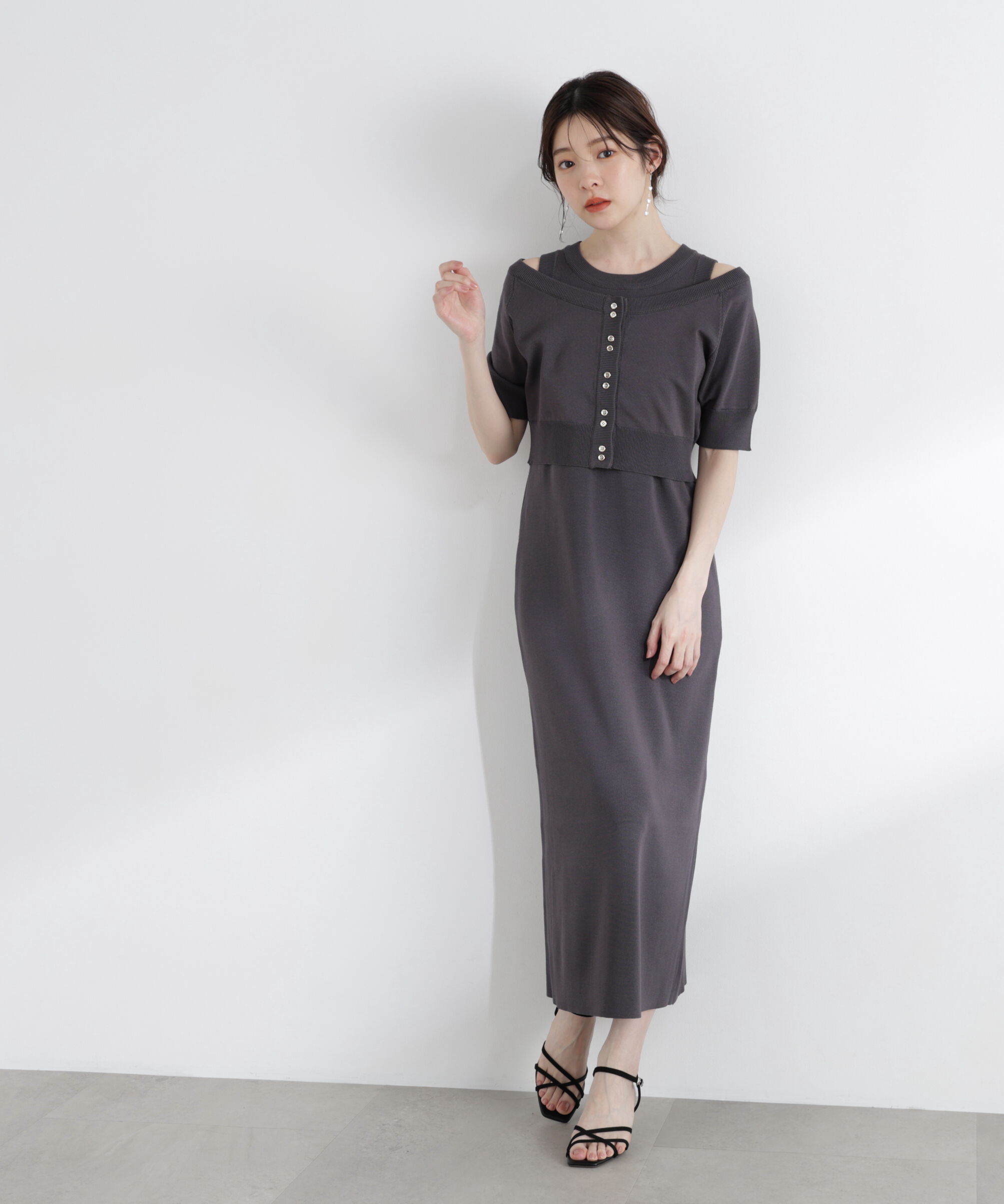 PROPORTION BODY DRESSING「＜中川紅葉さん着用＞ショートカーデレイヤードワンピース」|ワンピース|