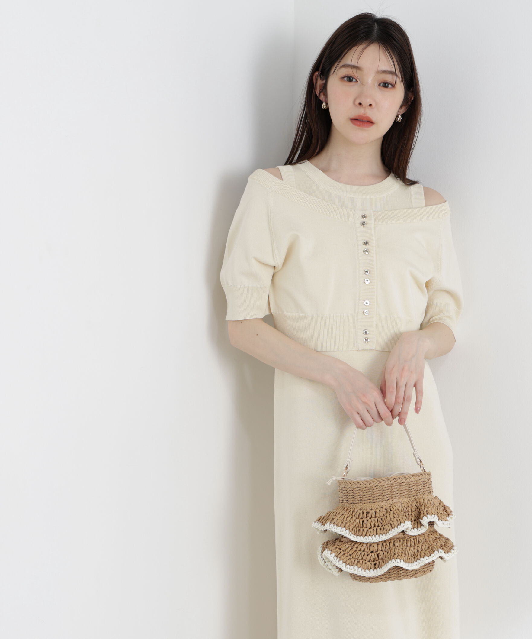 PROPORTION BODY DRESSING「＜中川紅葉さん着用＞ショートカーデレイヤードワンピース」|ワンピース|