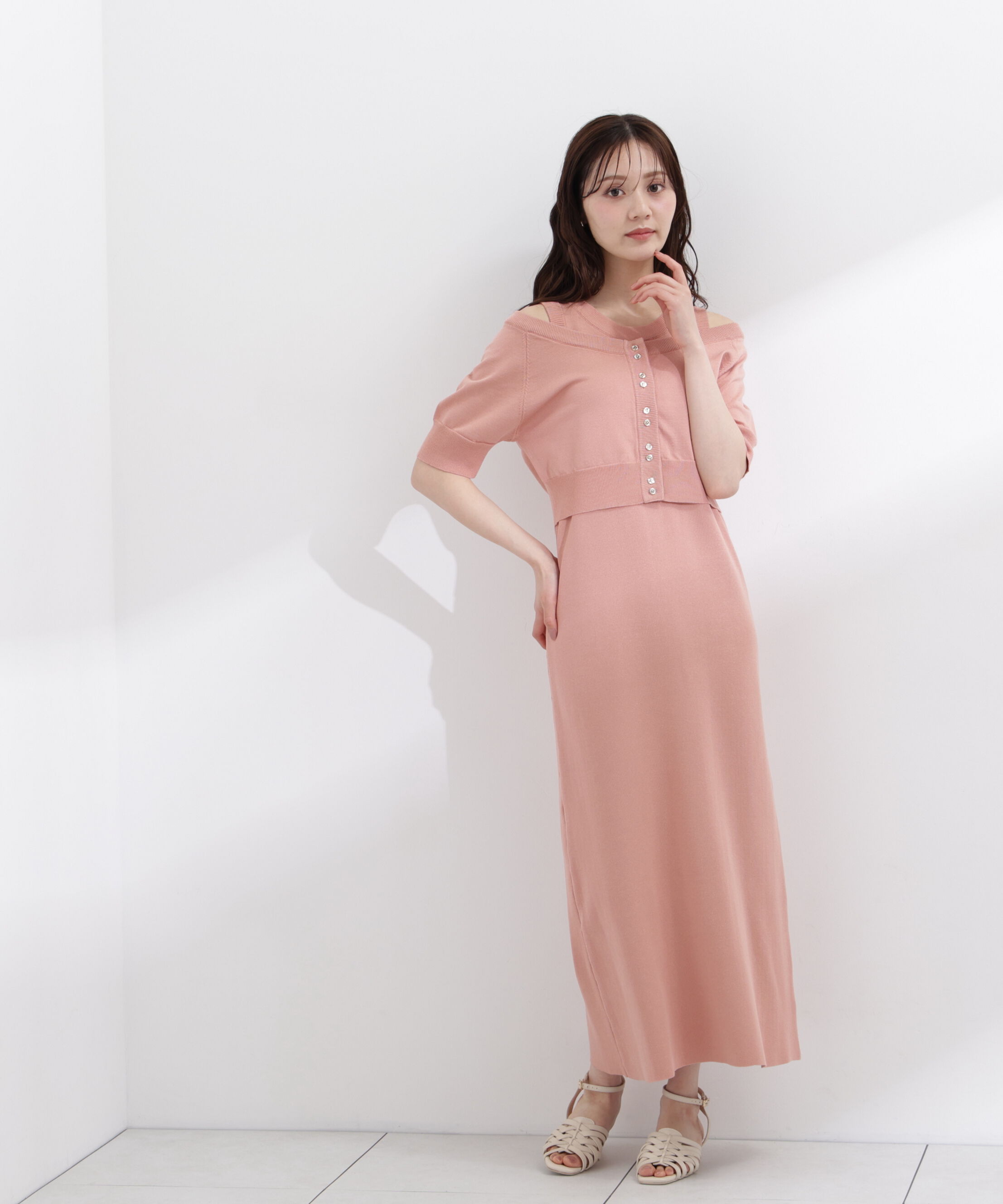 PROPORTION BODY DRESSING「＜中川紅葉さん着用＞ショートカーデレイヤードワンピース」|ワンピース|
