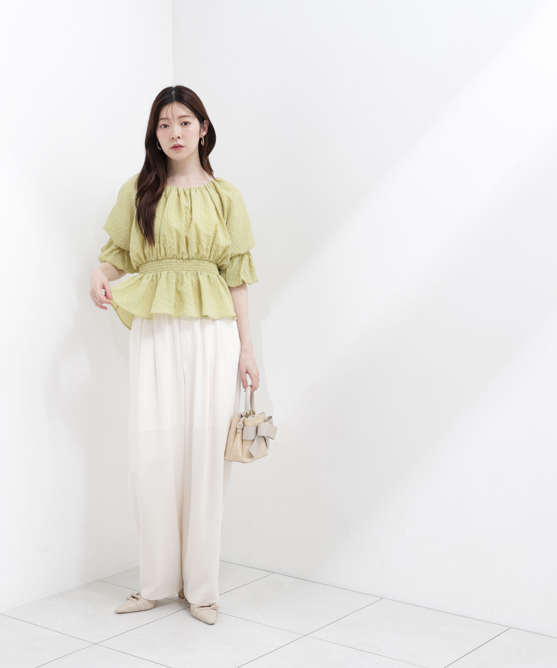 PROPORTION BODY DRESSING「＜中川紅葉さん着用＞〈a/mie〉2wayオフショルフィッシュテールブラウス」|シャツ・ブラウス|