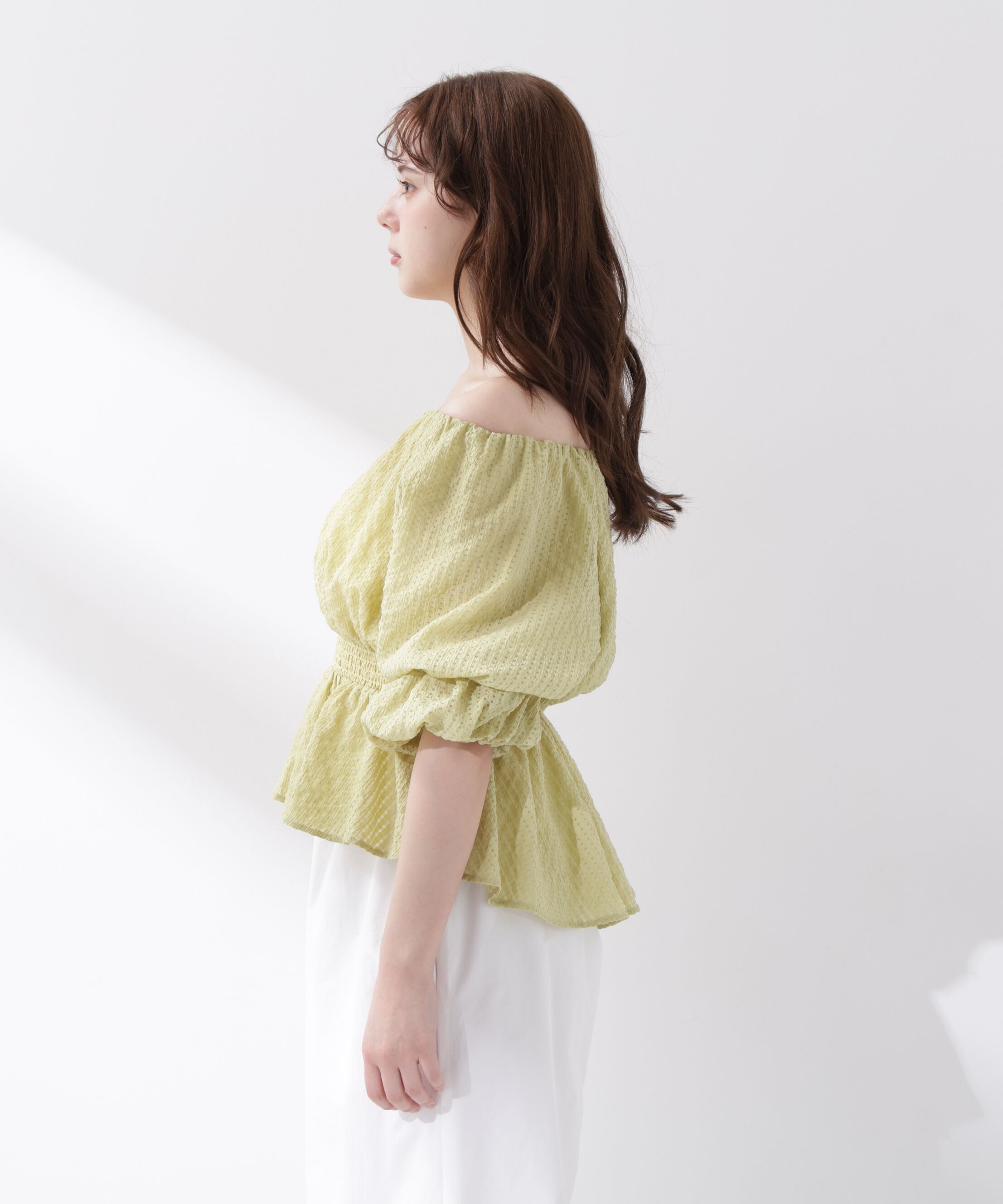 PROPORTION BODY DRESSING「＜中川紅葉さん着用＞〈a/mie〉2wayオフショルフィッシュテールブラウス」|シャツ・ブラウス|