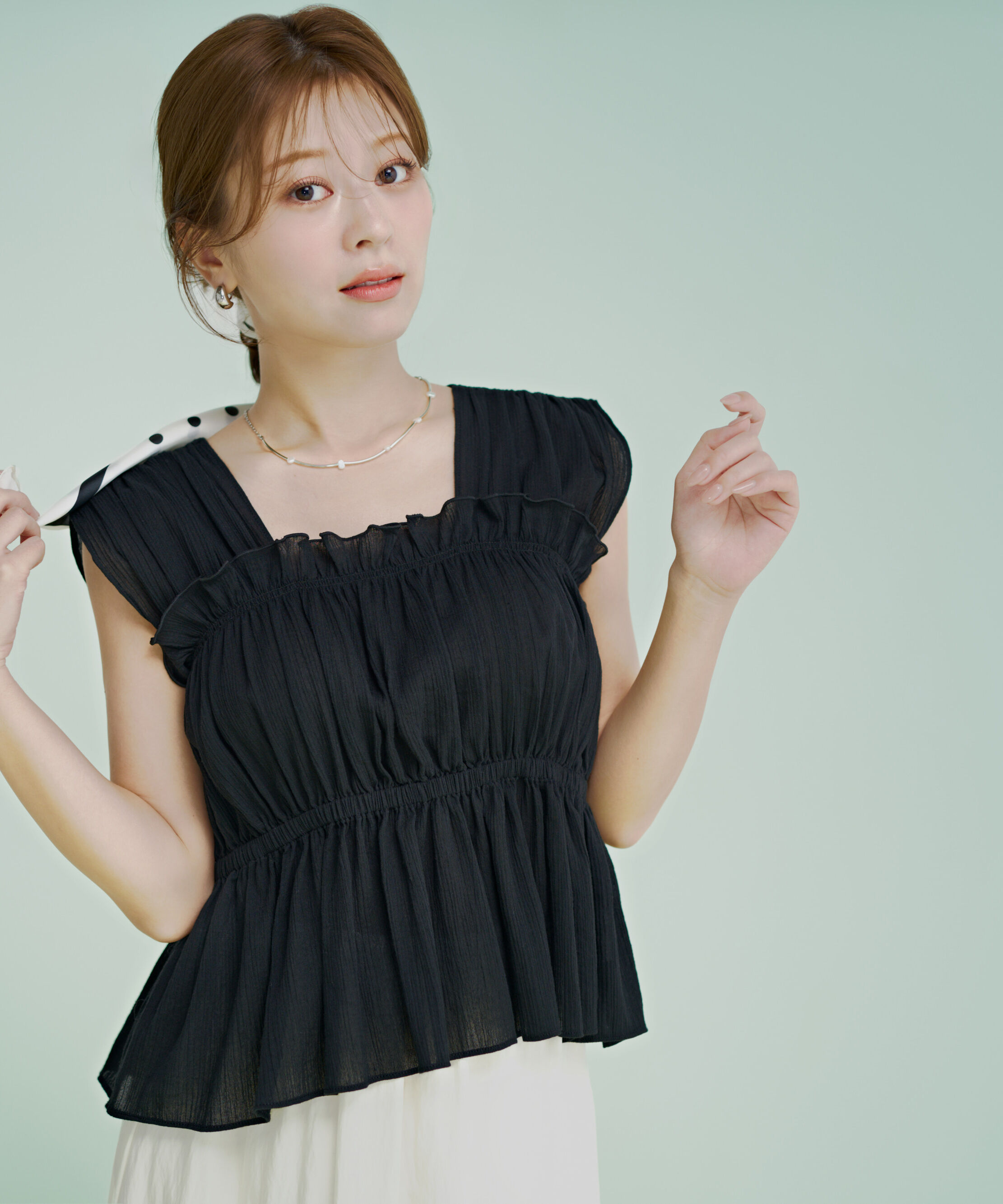 PROPORTION BODY DRESSING「ギャザーブラウス」|シャツ・ブラウス|ブラック
