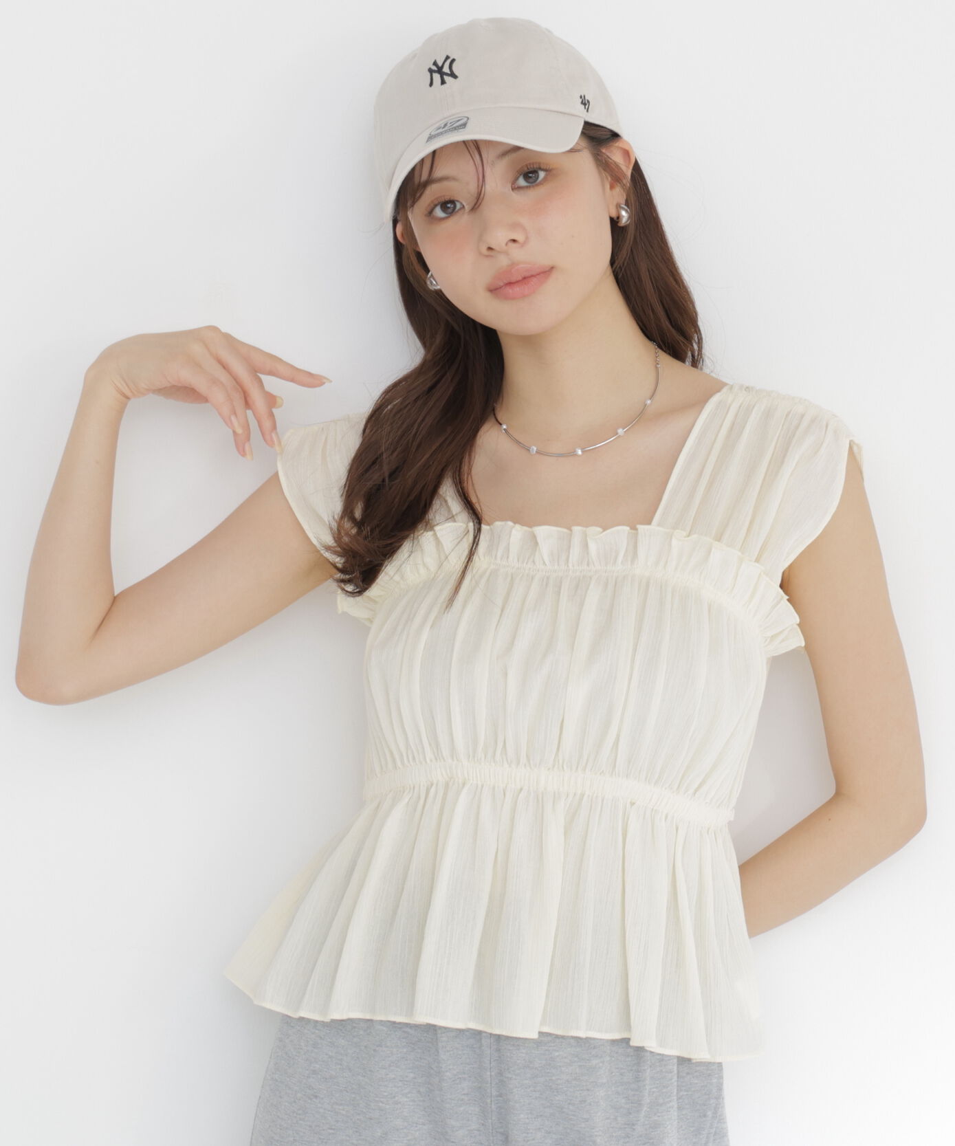PROPORTION BODY DRESSING「ギャザーブラウス」|シャツ・ブラウス|エクリュ1
