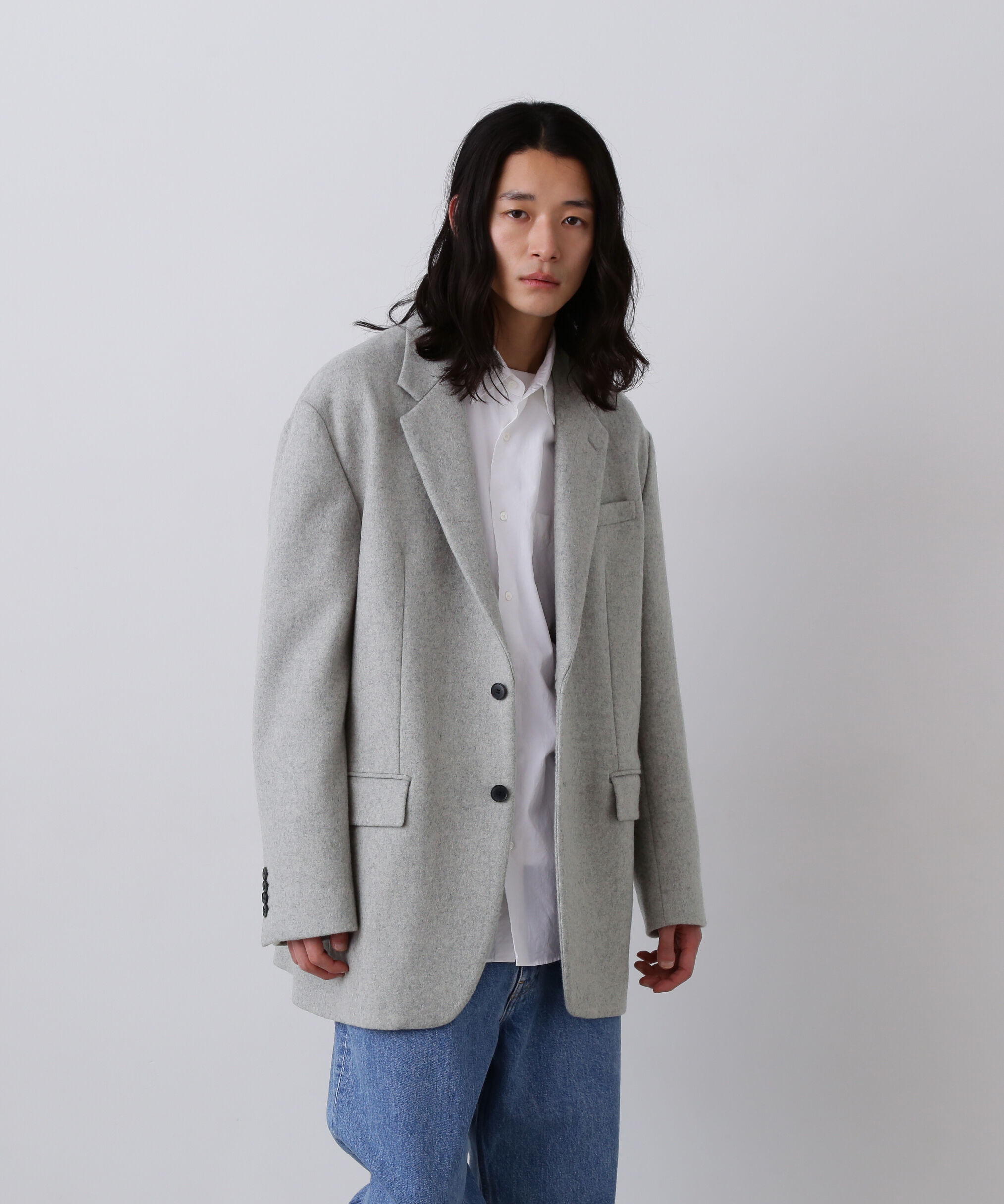 YLEVE 「YLEVE / NON MULESING WOOL OVERDYE MELTON JACKET」|その他|グレー