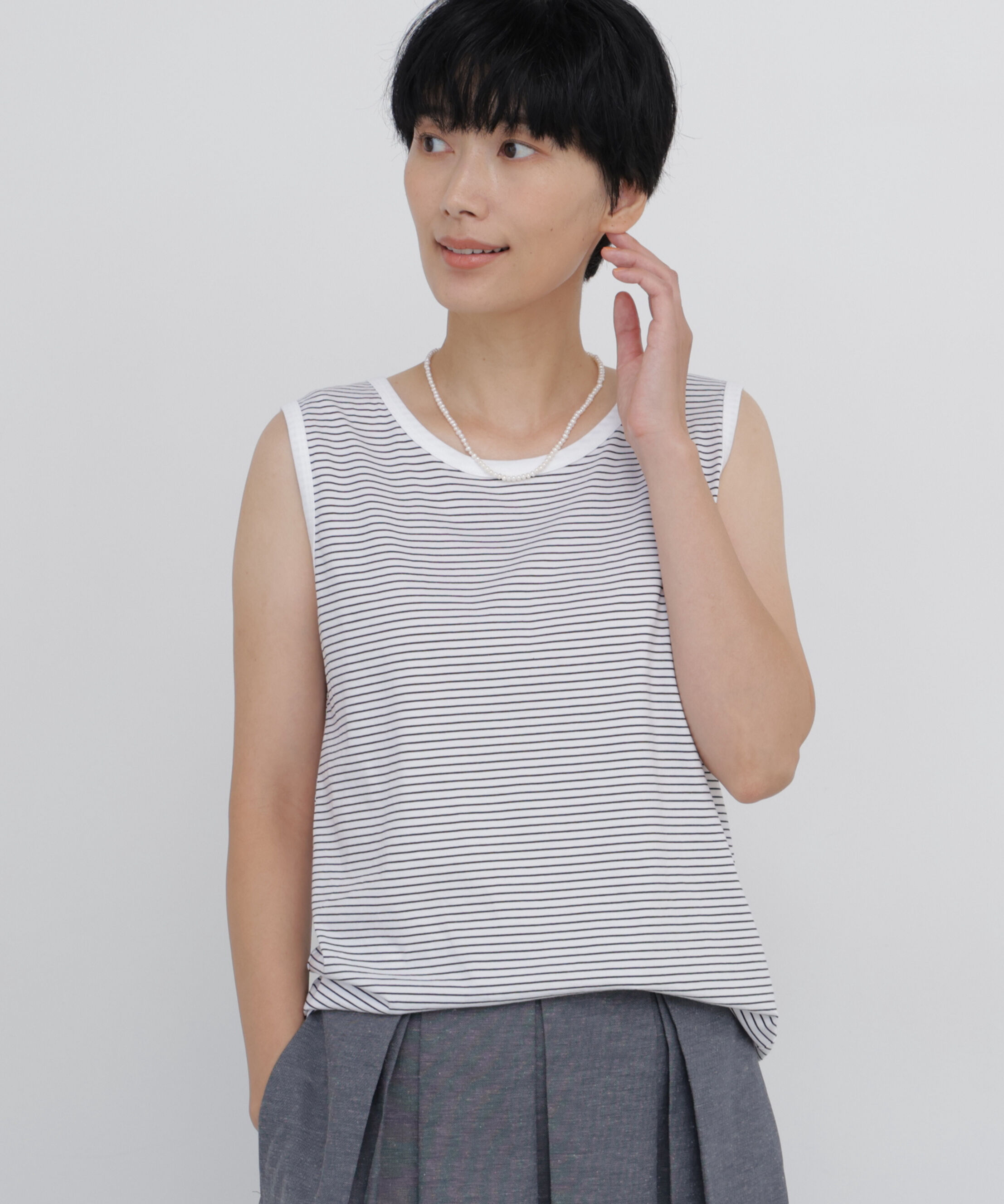  「ハイゲージボーダータンク」|Tシャツ・カットソー|