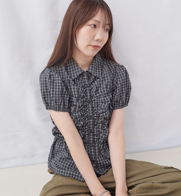 archives「チェックランダムシャーリングシャツブラウス」|シャツ・ブラウス|
