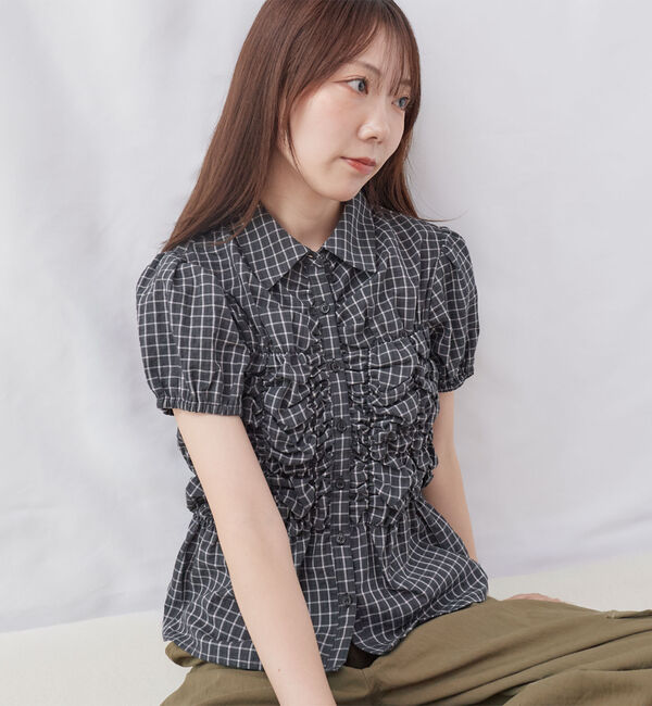 archives「チェックランダムシャーリングシャツブラウス」|シャツ・ブラウス|