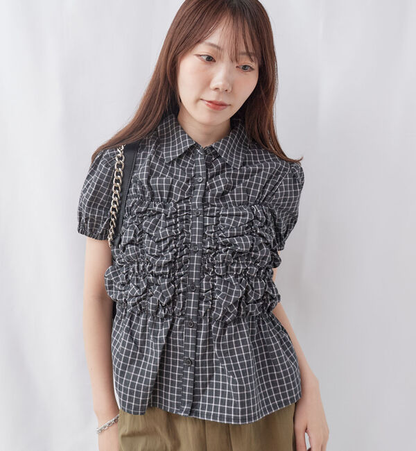 archives「チェックランダムシャーリングシャツブラウス」|シャツ・ブラウス|