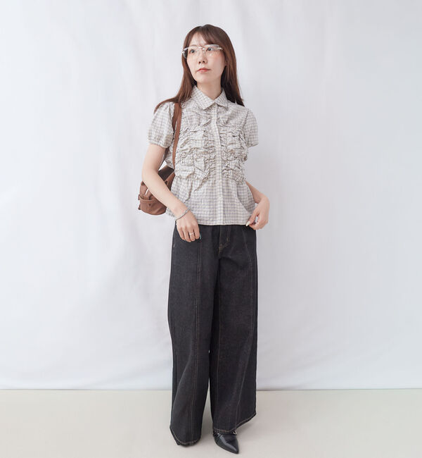 archives「チェックランダムシャーリングシャツブラウス」|シャツ・ブラウス|