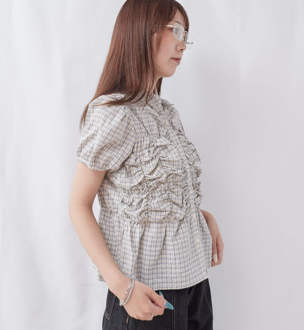 archives「チェックランダムシャーリングシャツブラウス」|シャツ・ブラウス|
