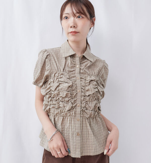 archives「チェックランダムシャーリングシャツブラウス」|シャツ・ブラウス|