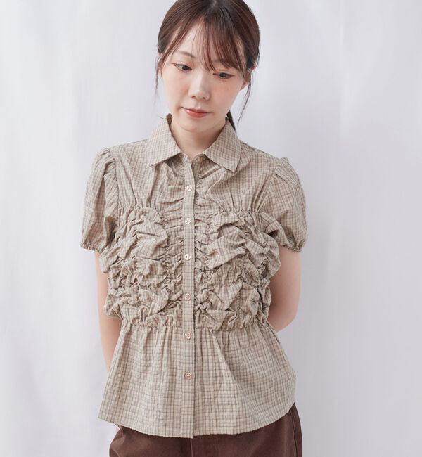 archives「チェックランダムシャーリングシャツブラウス」|シャツ・ブラウス|