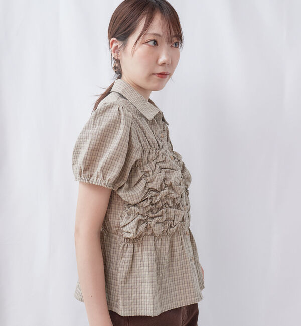 archives「チェックランダムシャーリングシャツブラウス」|シャツ・ブラウス|