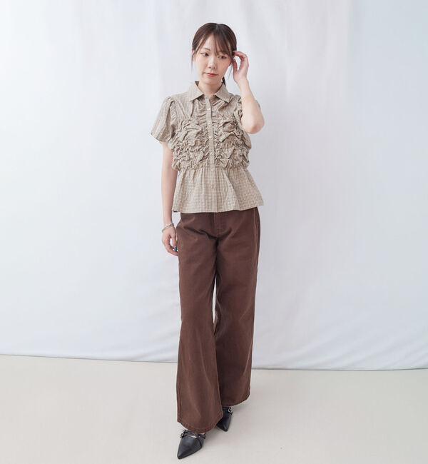 archives「チェックランダムシャーリングシャツブラウス」|シャツ・ブラウス|