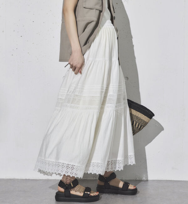Doux archives「レースティアードスカート」|スカート|OFF WHITE