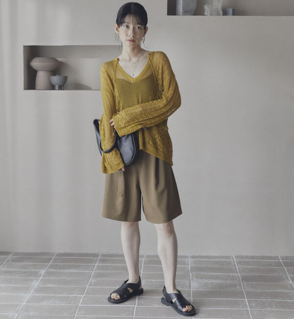 Doux archives「透かし編みキーネックニットプルオーバー」|ニット・セーター|