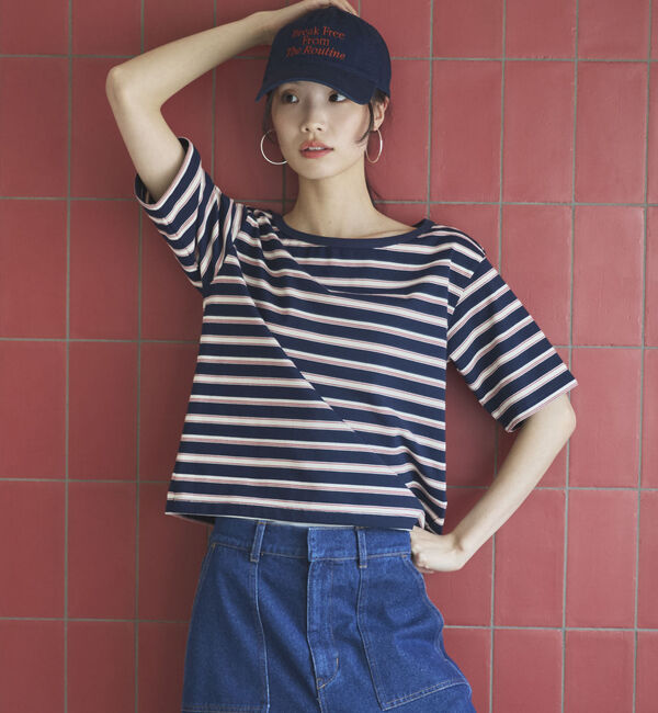 Doux archives「マルチボーダーカットソー」|Tシャツ・カットソー|