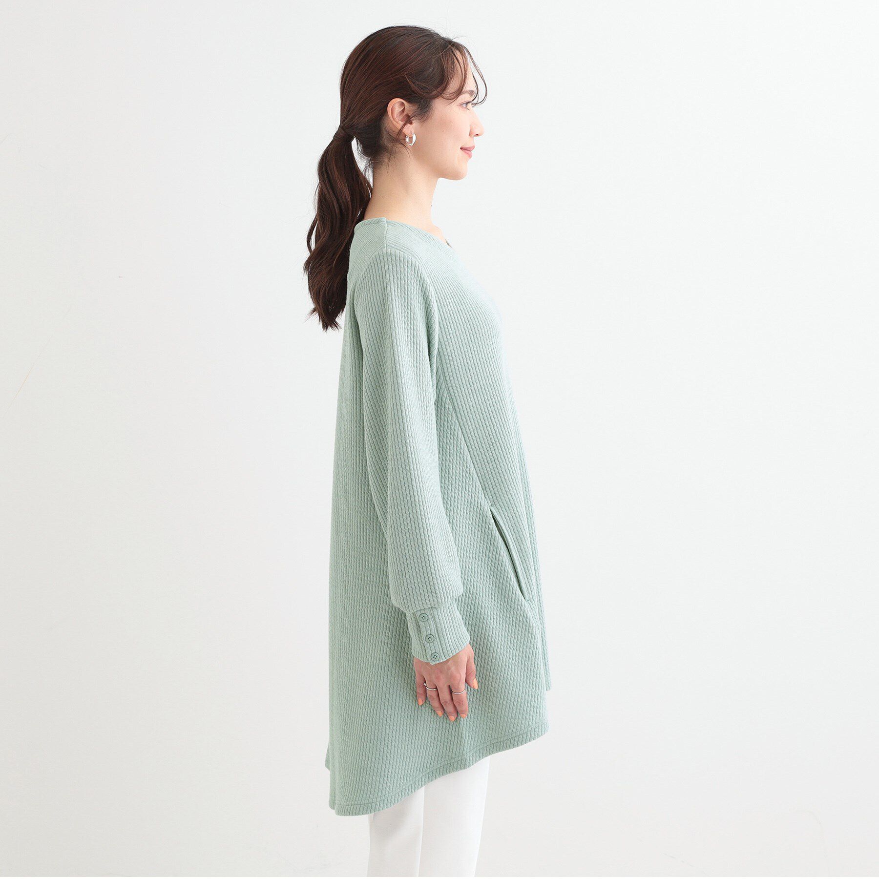 SHOO･LA･RUE「【洗える/S-LL】ふんわりタッチが癖になる ふくれジャカードチュニック」|チュニック|