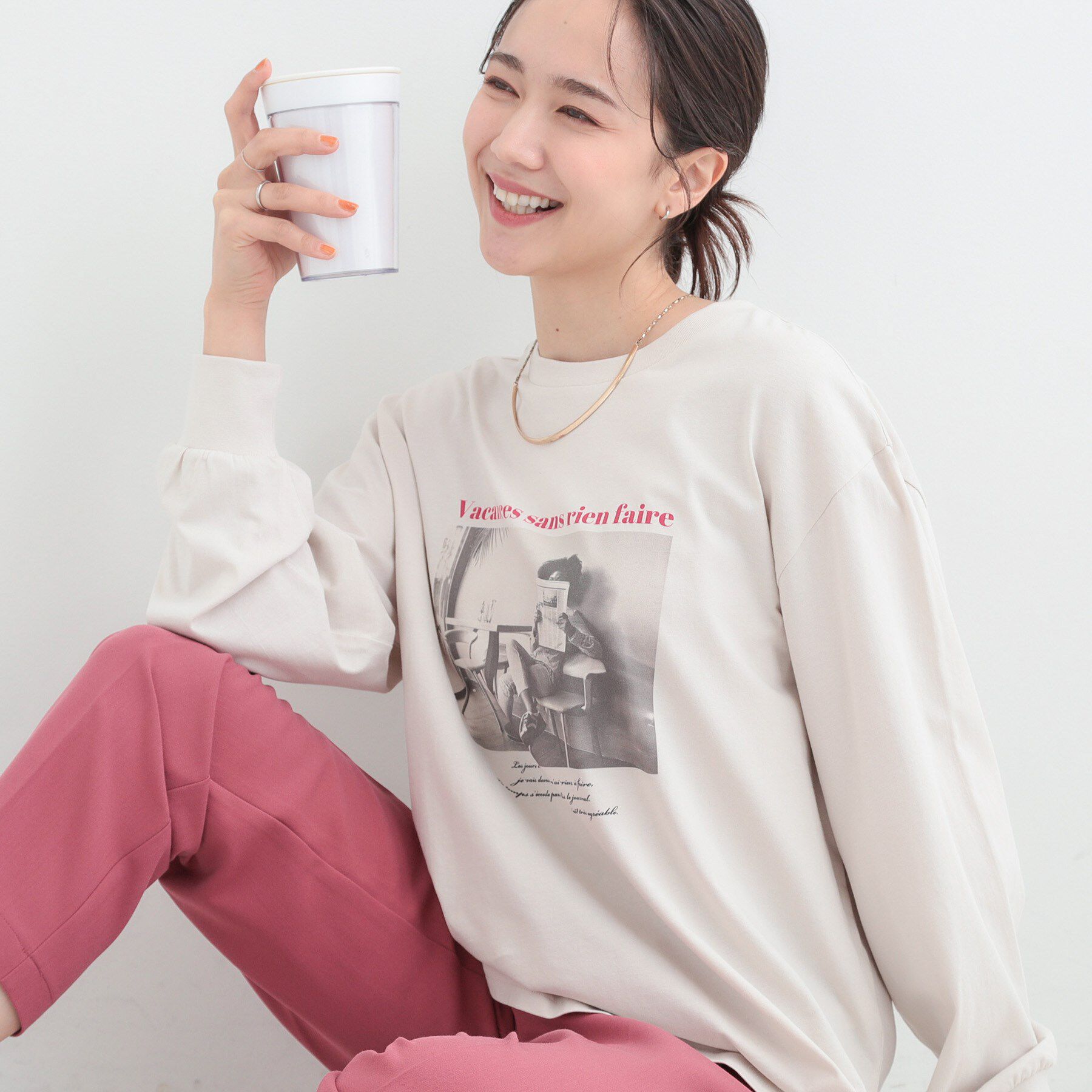SHOO･LA･RUE「【綿100％/S-LL/プチプラ】選べる3柄 プリントアソートロンT」|Tシャツ・カットソー|ライトベージュ(15