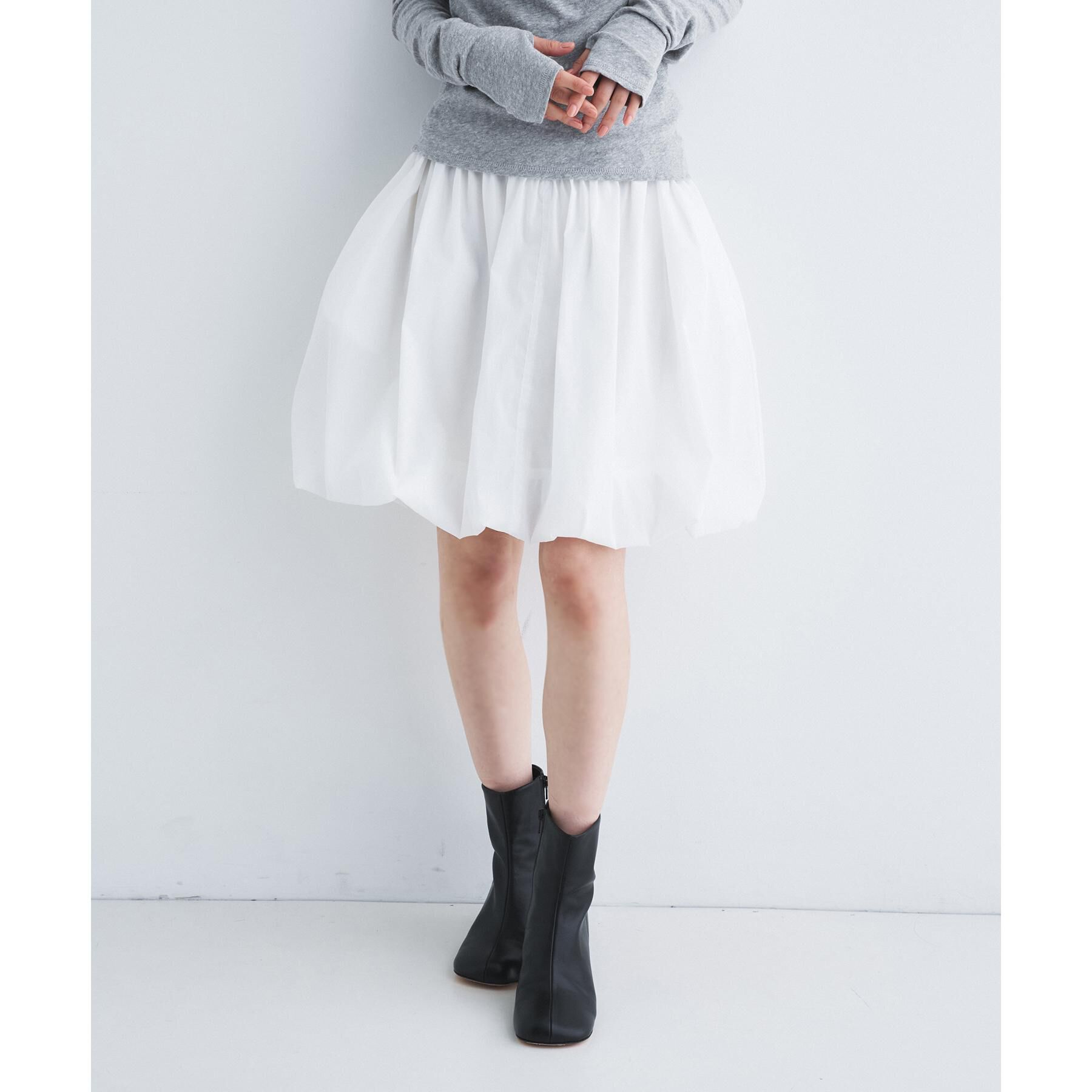 CODE A「balloon easy skirt」|スカート|ホワイト(001)