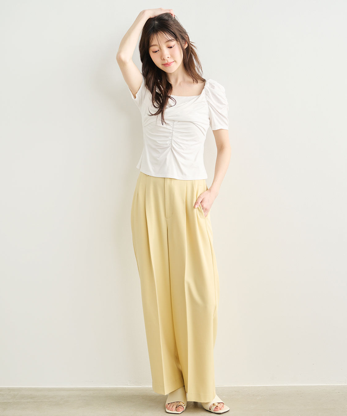 COCO DEAL「ツイストギャザーカットソー」|Tシャツ・カットソー|