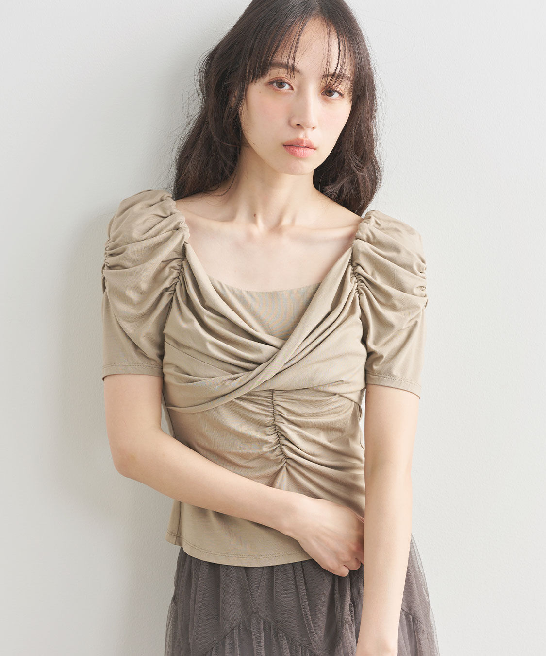 COCO DEAL「ツイストギャザーカットソー」|Tシャツ・カットソー|